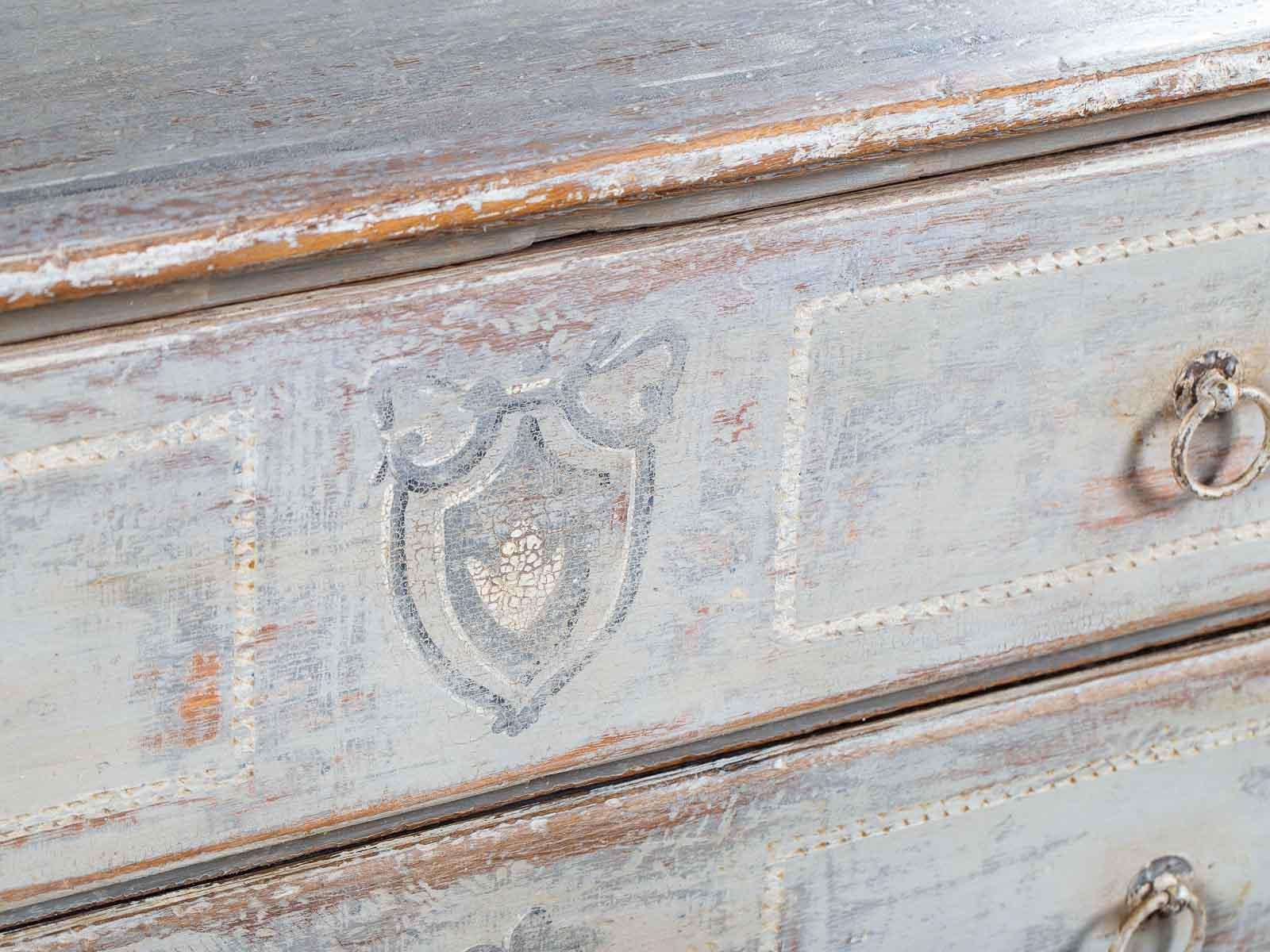 Neoclassical Antique Austrian Three-Drawer Painted Chest, circa 1830 1