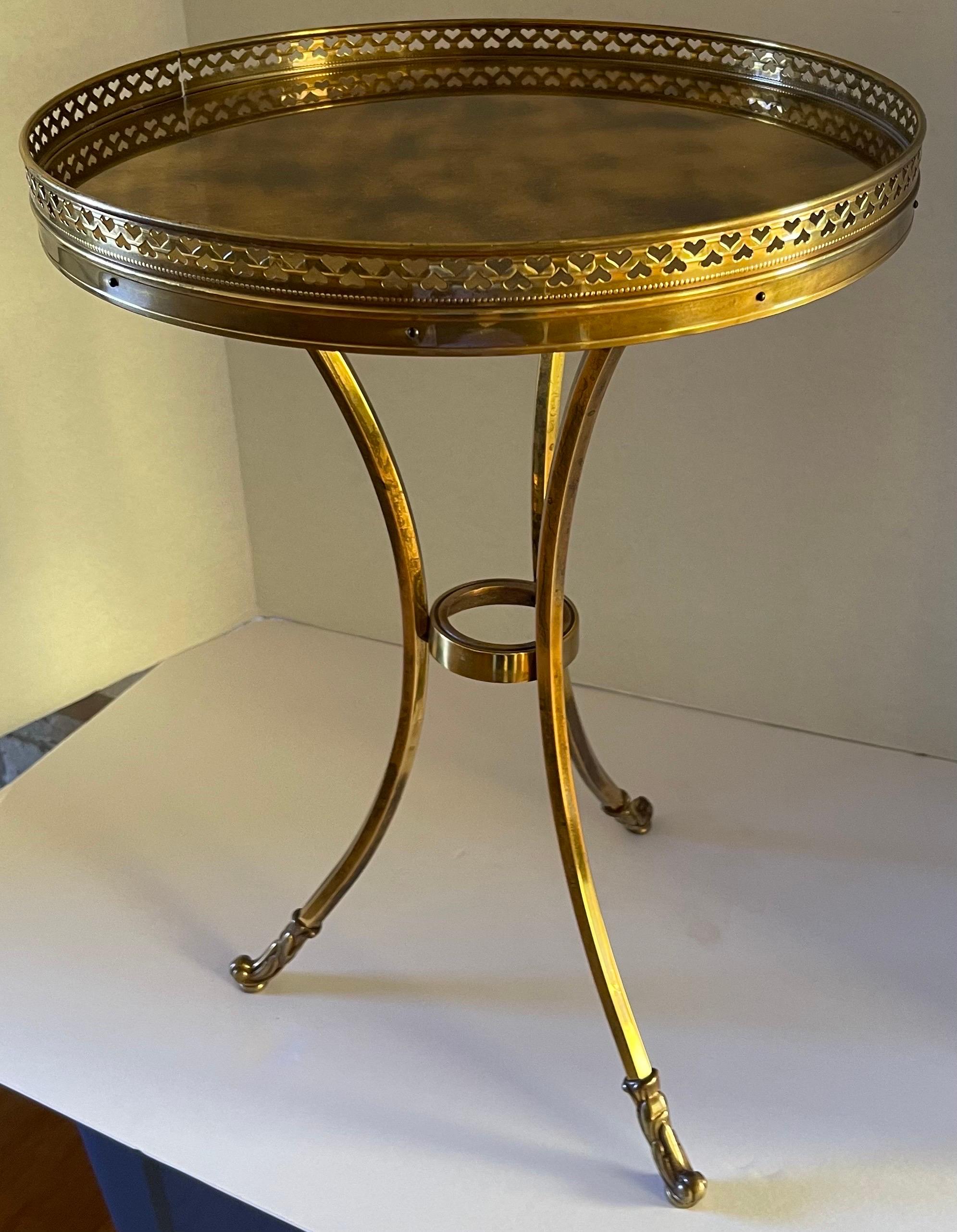 Neoclassical Antique Brass Gueridon Side Table In Good Condition In Stamford, CT