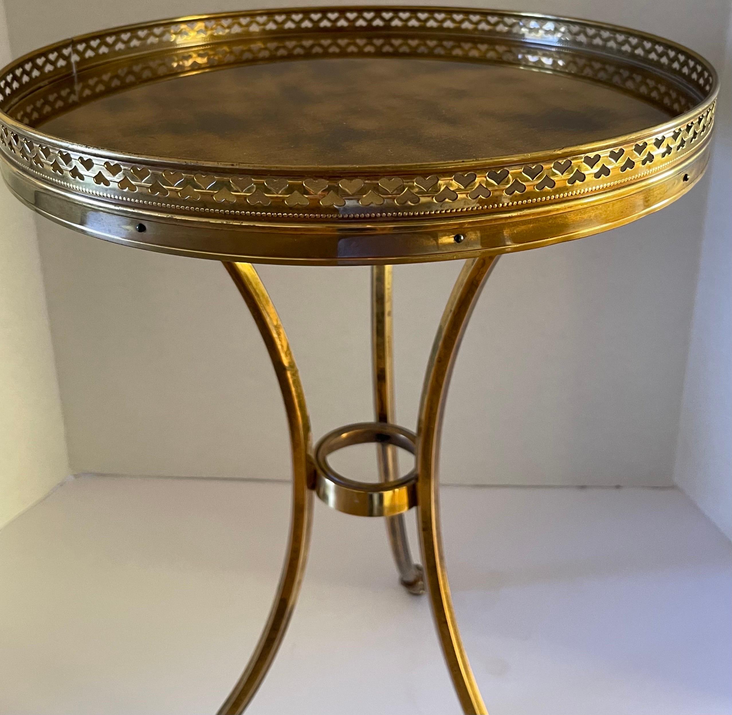 Mid-20th Century Neoclassical Antique Brass Gueridon Side Table