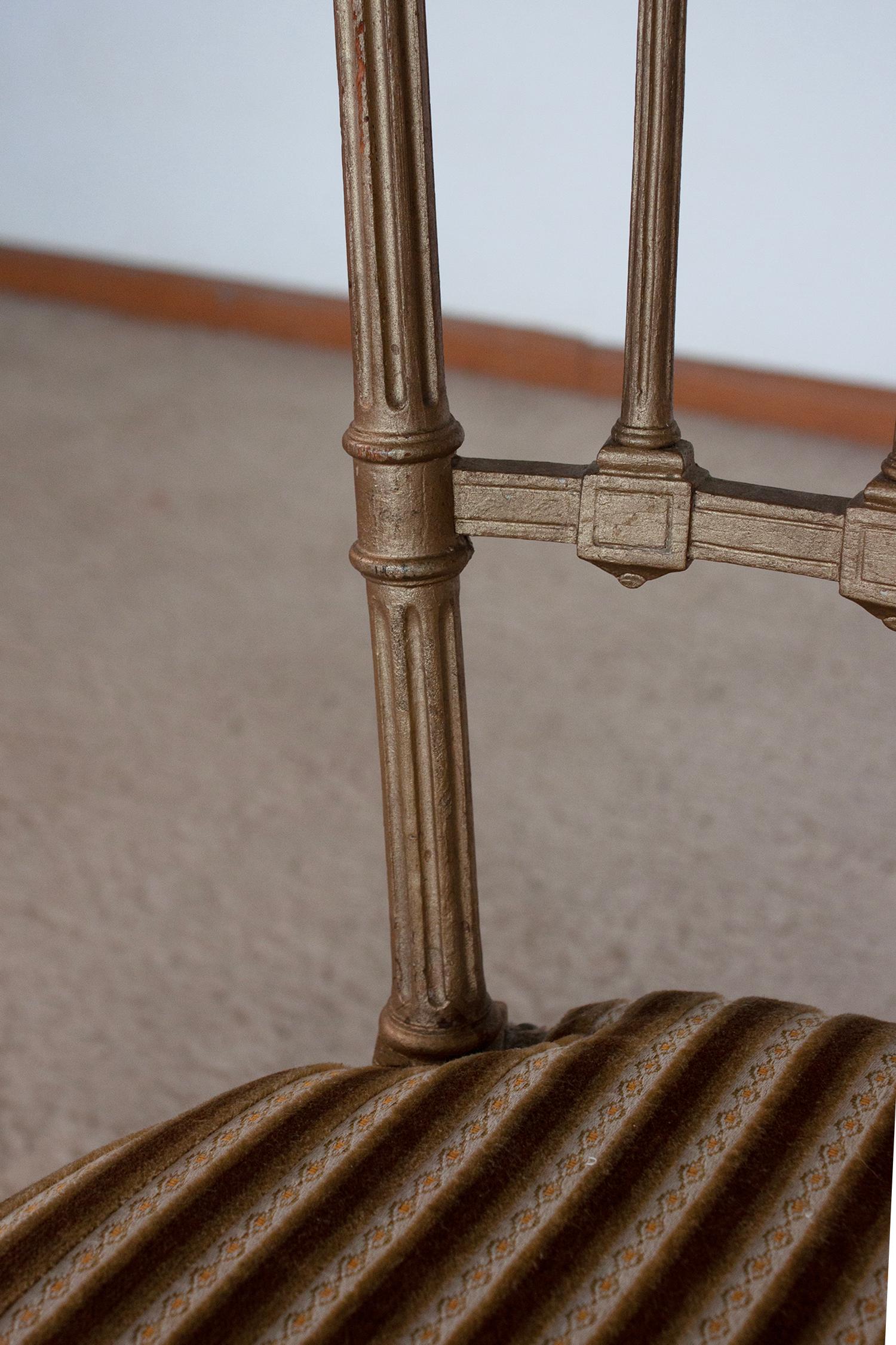 Fabric Neoclassical Antique French-Style Gilded Chair For Sale