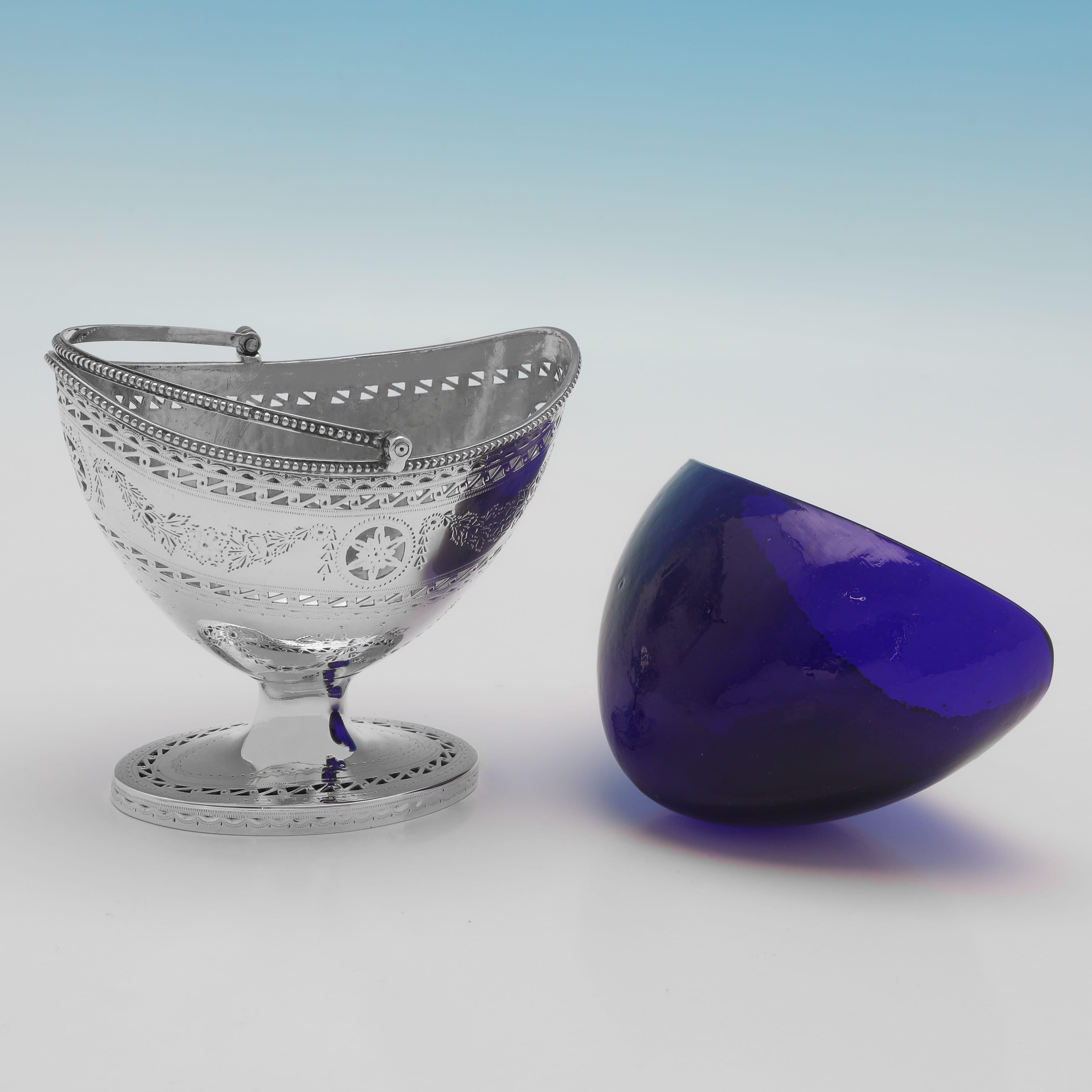 Azucarero neoclásico antiguo de plata de ley fabricado por Robert Hennell I 1784 Inglés en venta