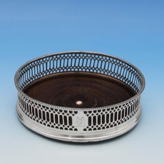 Neoklassische antike Sterling Silber Wein Untersetzer gepunzt Sheffield:: 1777