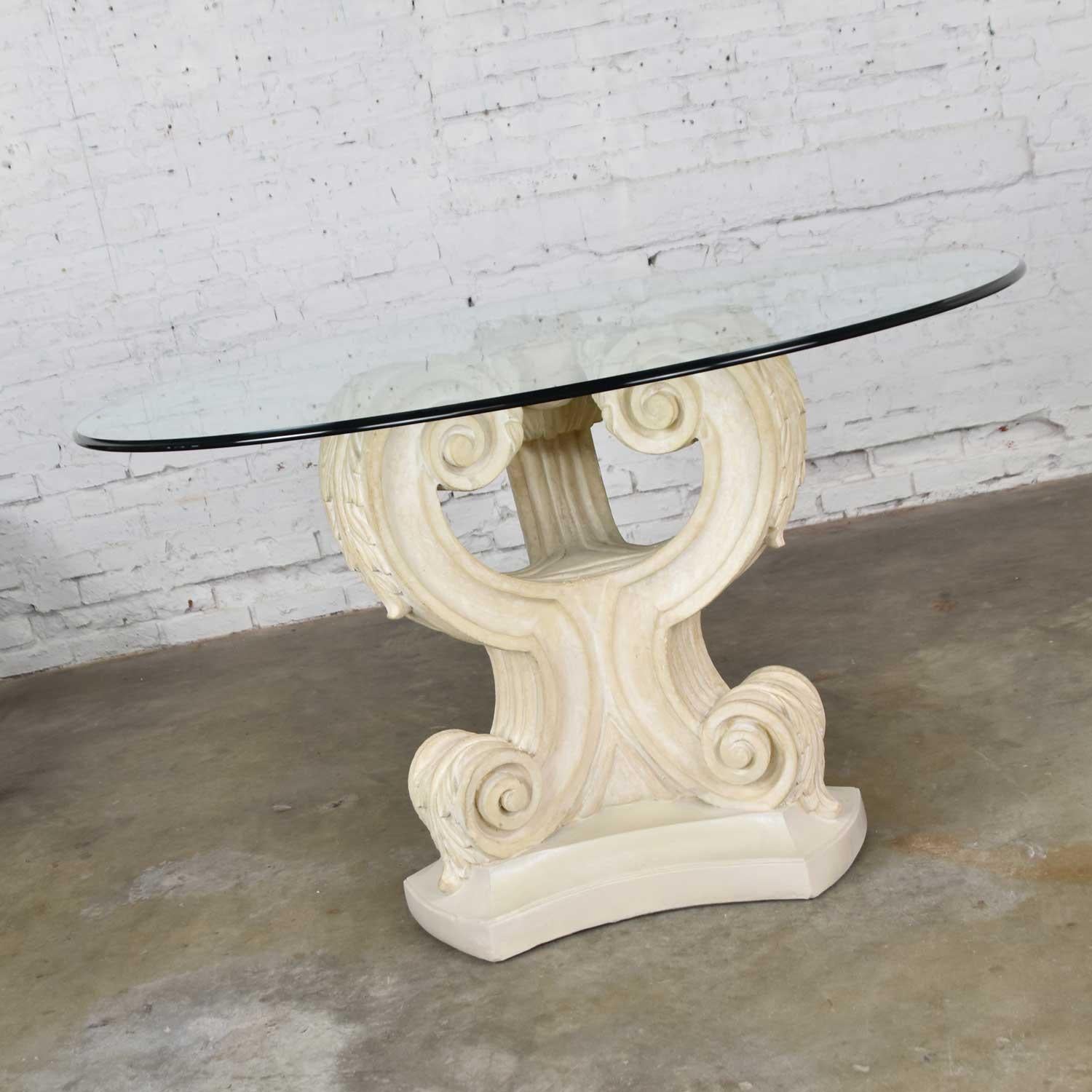 plaster pedestal dining table