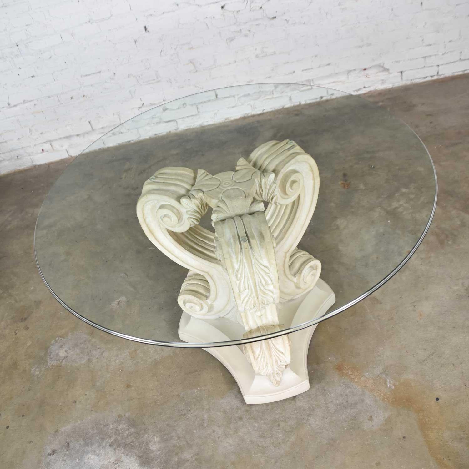 plaster pedestal table