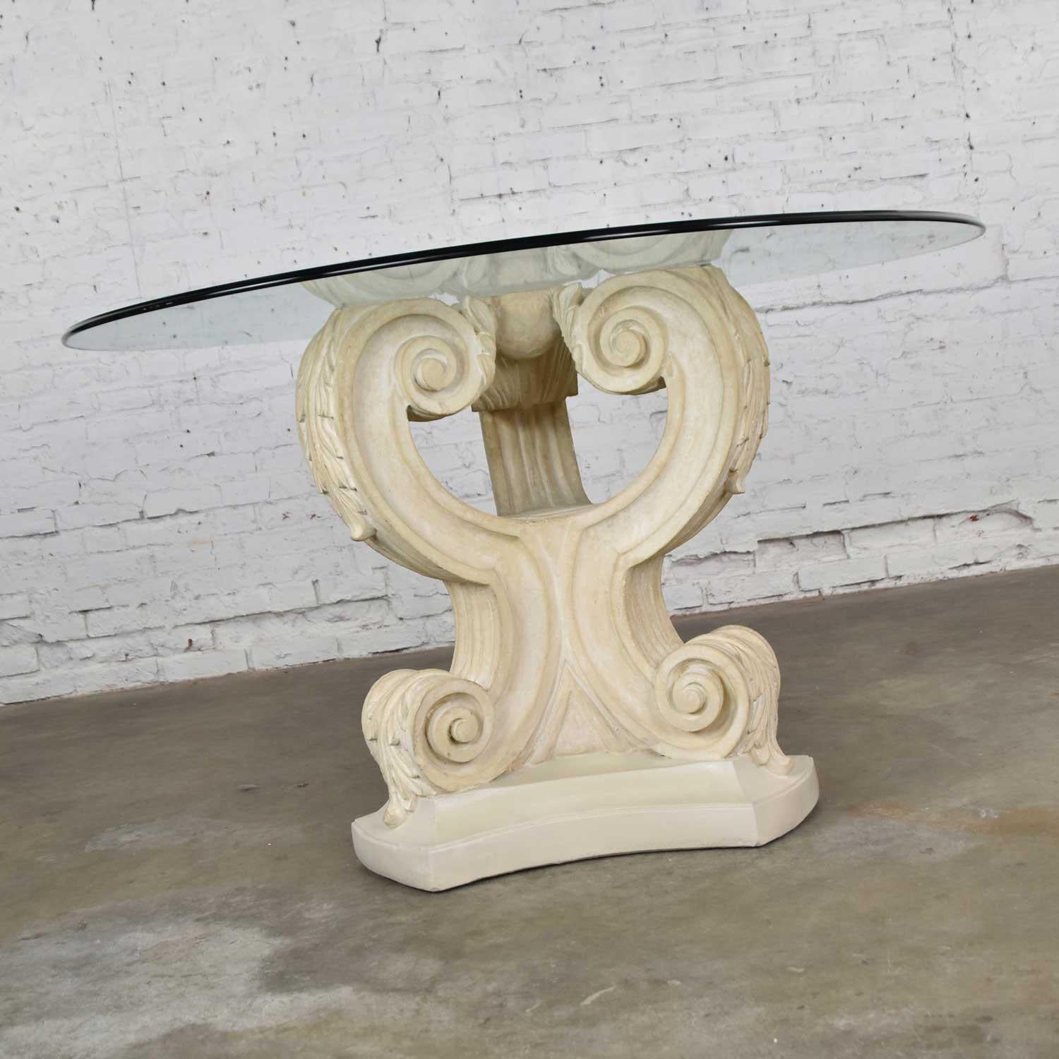 round plaster dining table