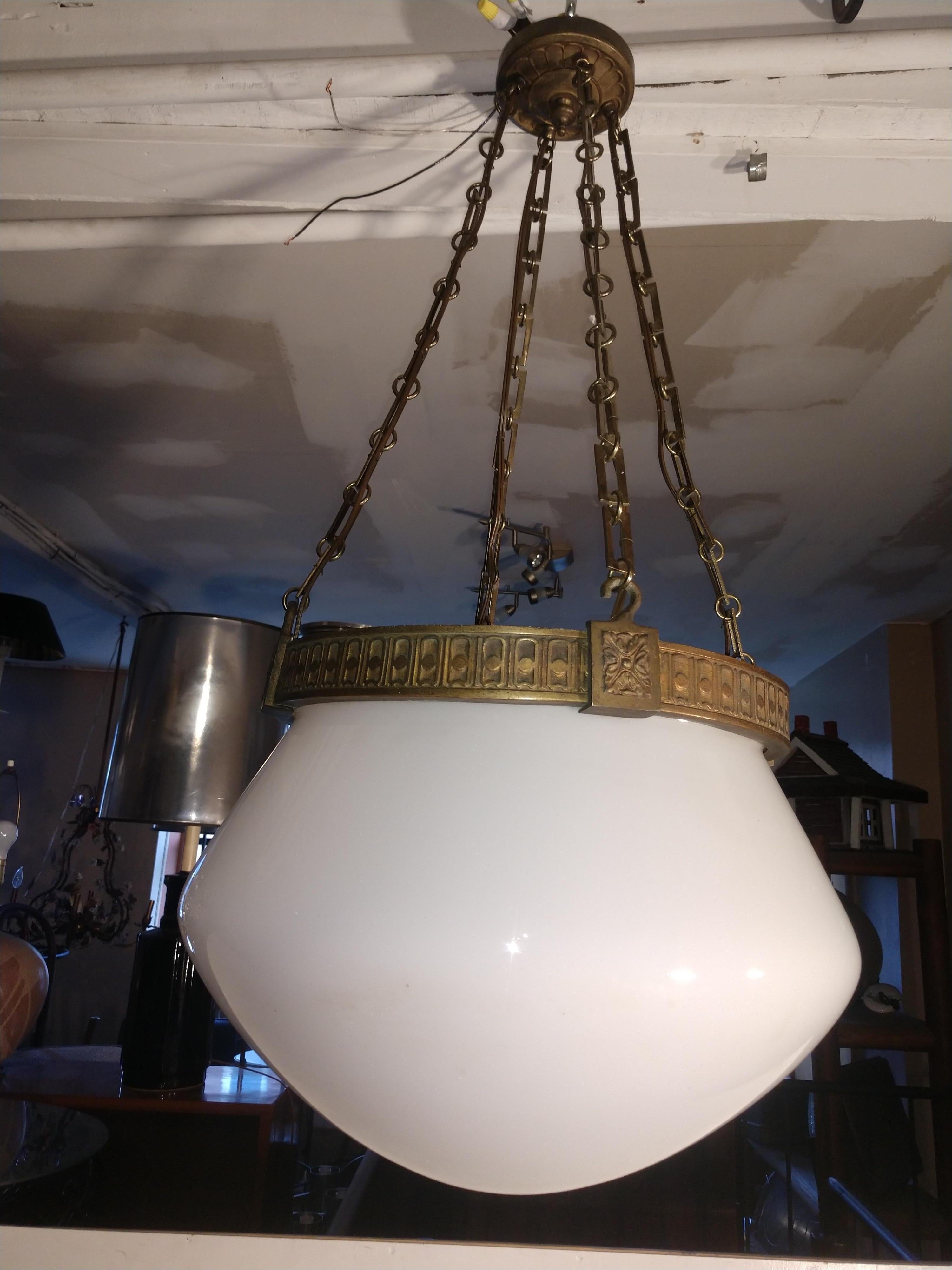 Neoclassical Art Deco Inverted Pendant Chandelier 3