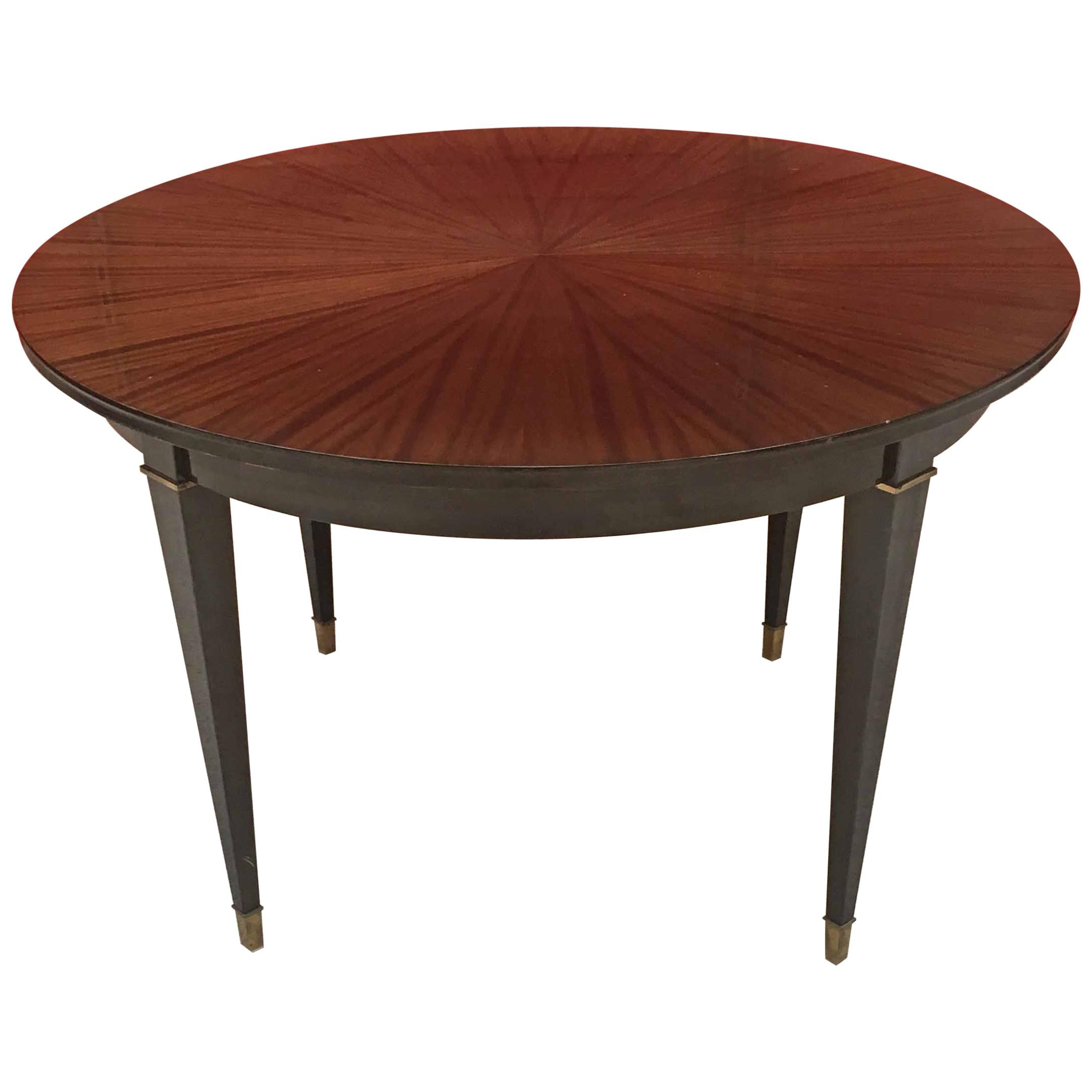 Neoclassical Art Deco Table in Mahogany circa 1950 the Varnish is Insolarized