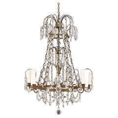 Neoclassical Baltic Style Brass 5-Light Chandelier