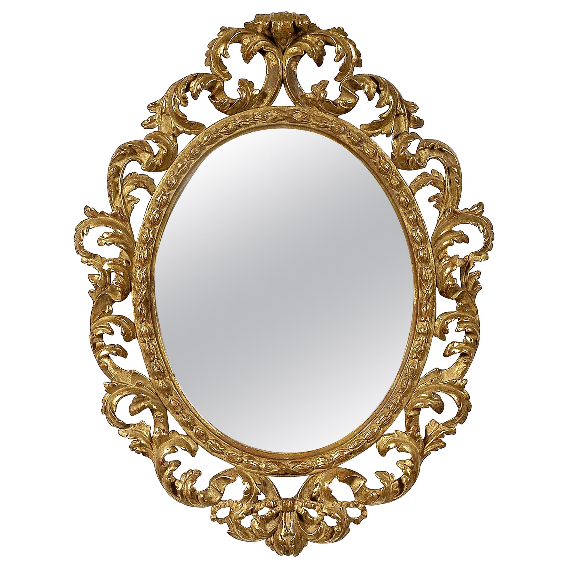 Hand Carved Gold Leaf Mirror For Sale at 1stDibs
