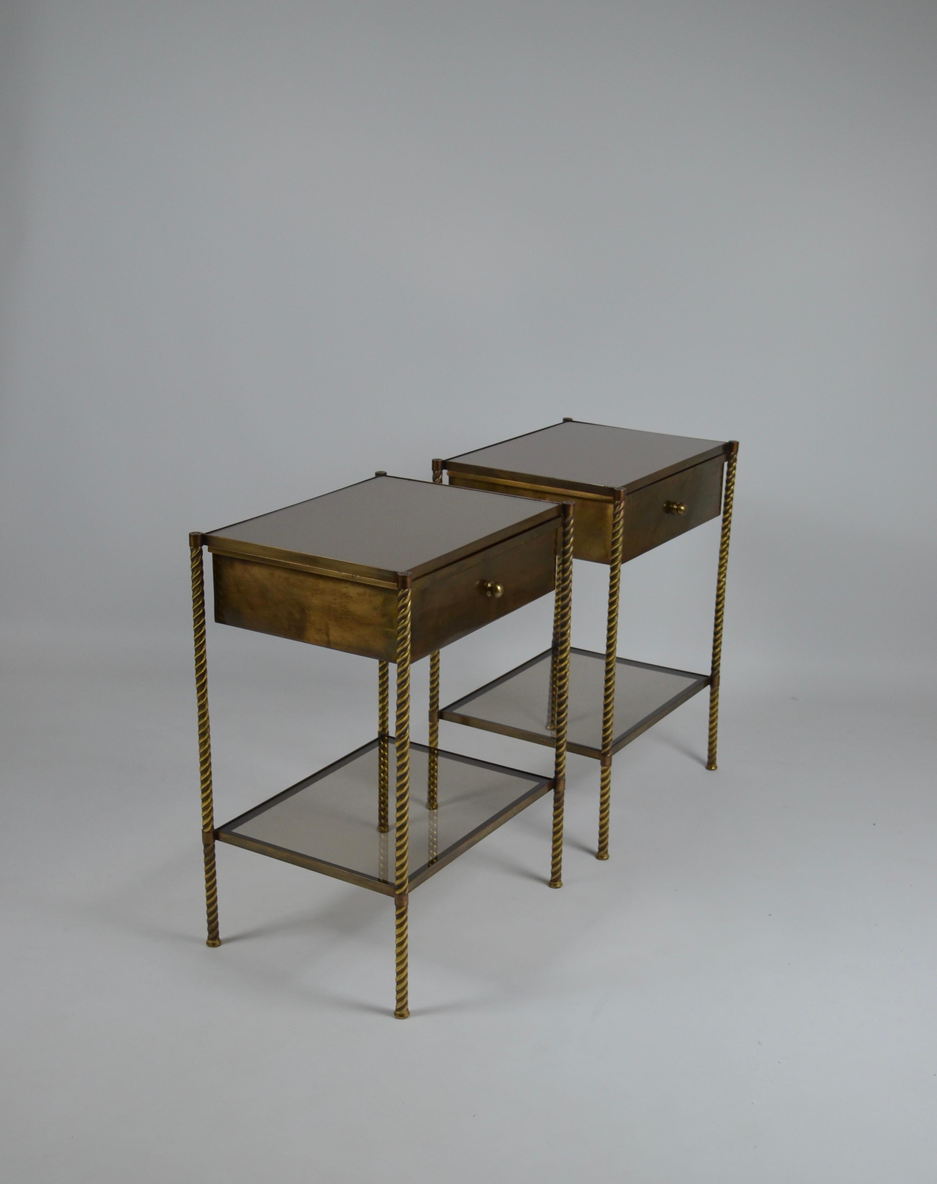 Neoclassical Revival Neoclassical bedsides / end tables, France, 1950/60s  For Sale