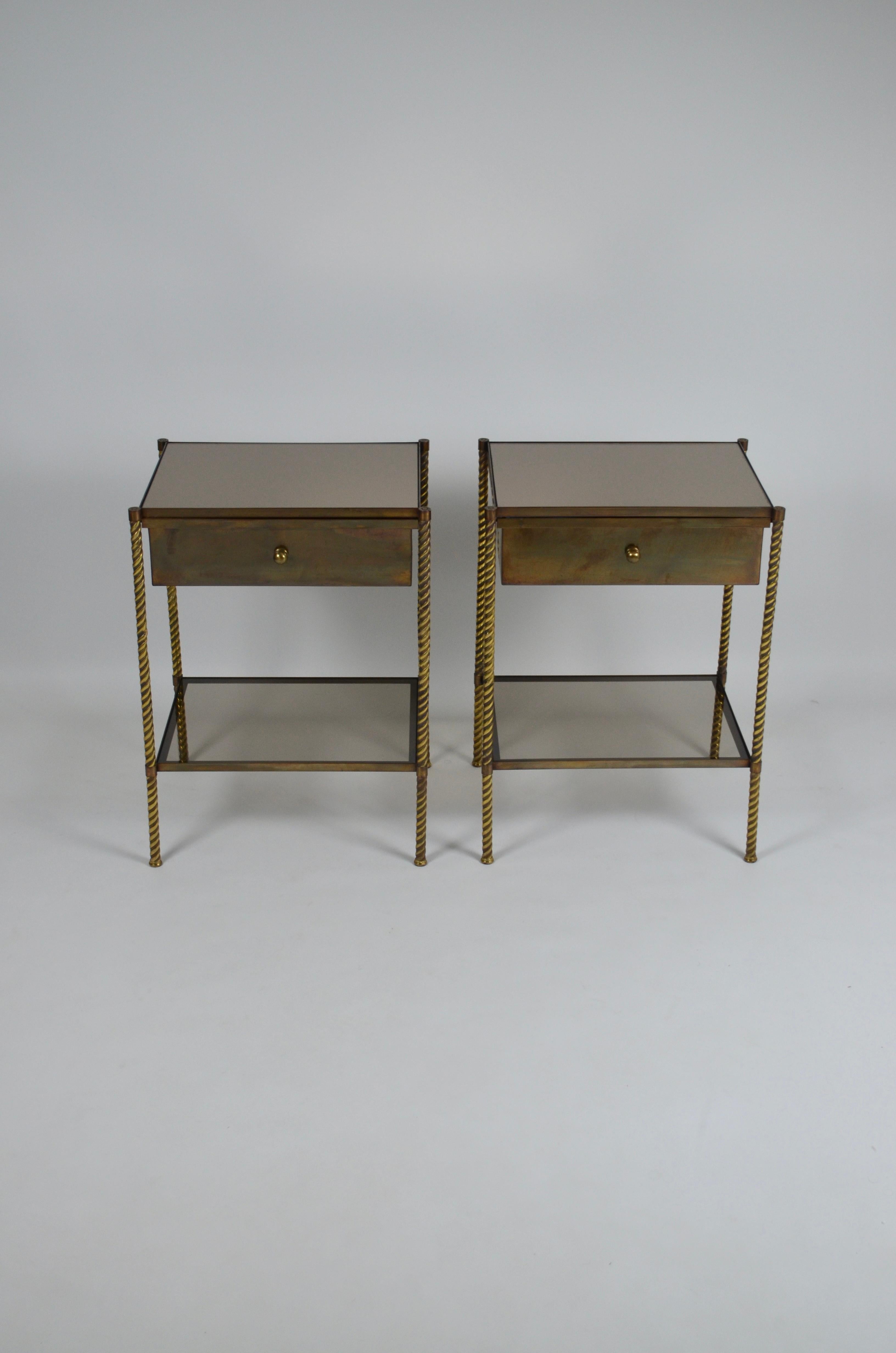French Neoclassical bedsides / end tables, France, 1950/60s  For Sale