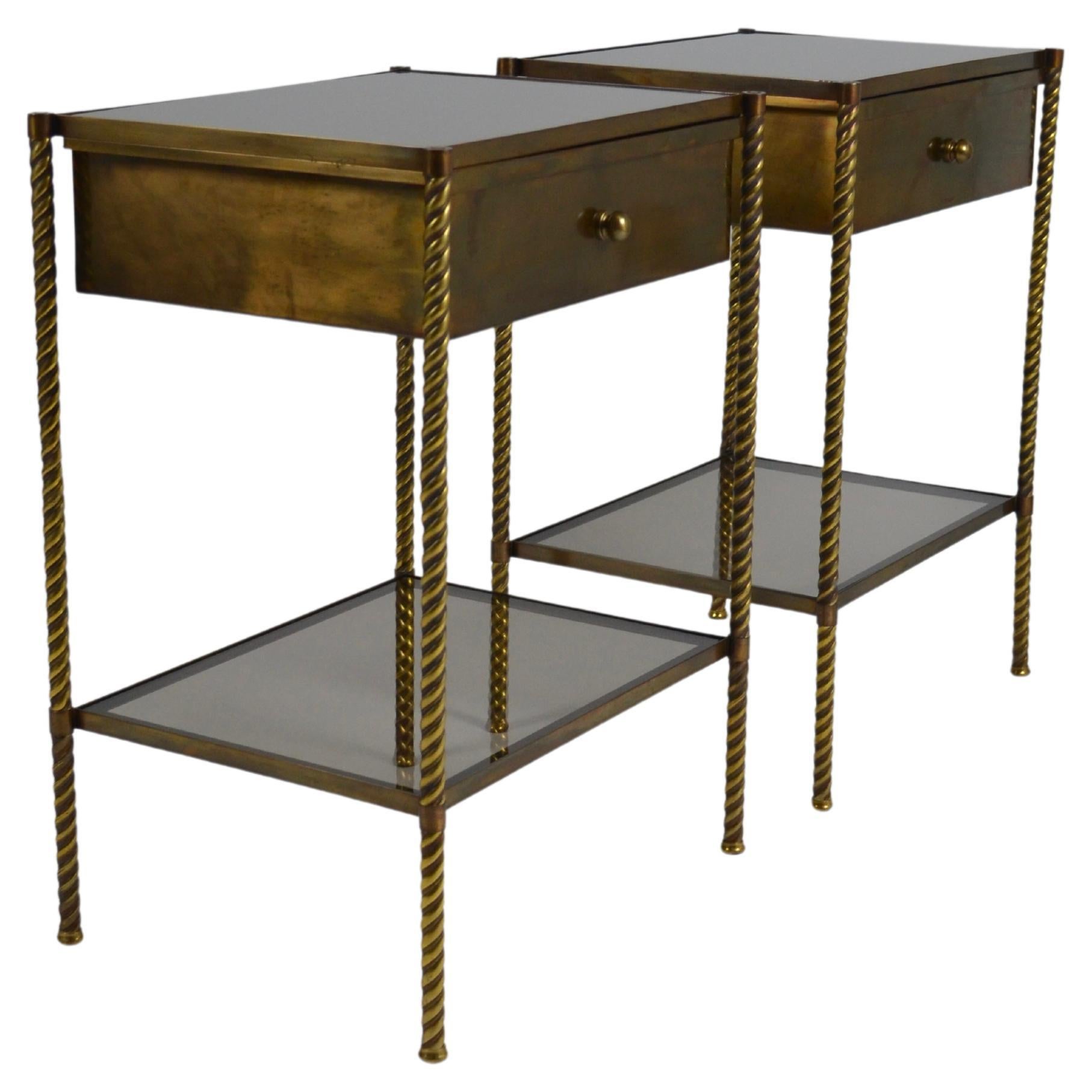 Neoclassical bedsides / end tables, France, 1950/60s  For Sale