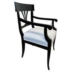 Neoclassical Biedermeier Armchair, Black Lacquer, South Germany, circa 1900