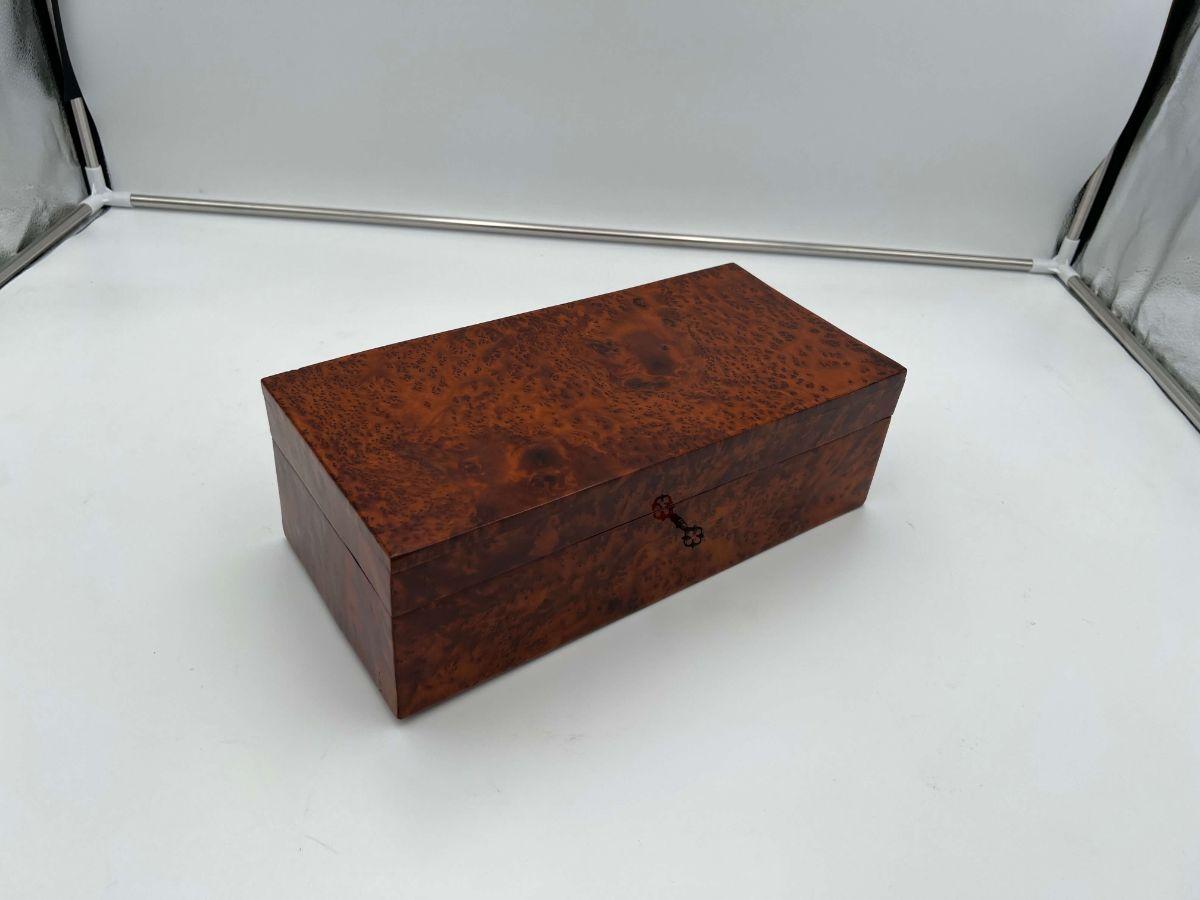 Polished Neoclassical Biedermeier Box, Walnut Roots Wood, France, circa 1820