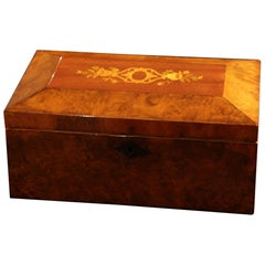 Neoclassical Biedermeier Decorative Box, Walnut Veneer, South Germany circa 1840