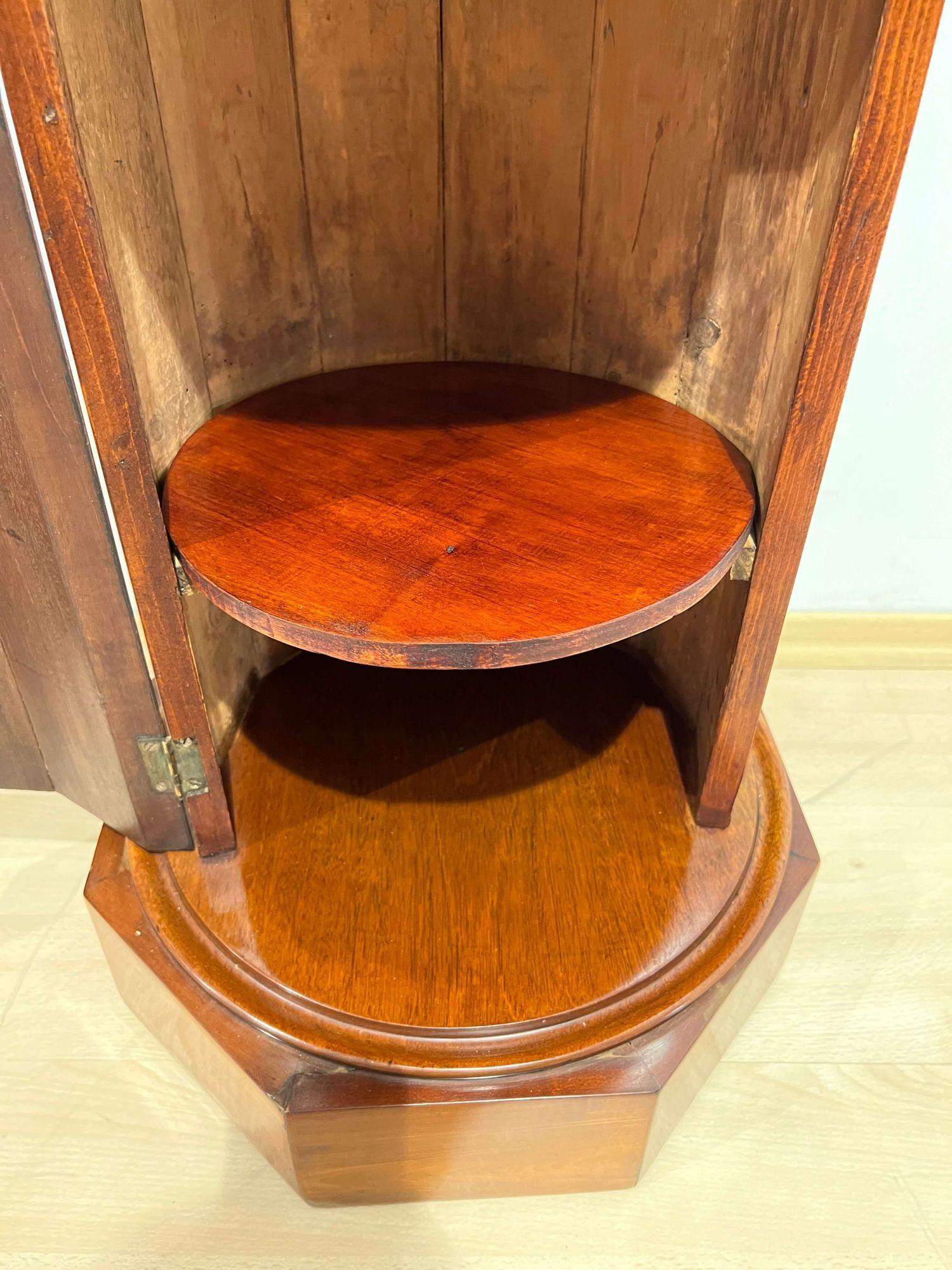 Neoclassical Biedermeier Drum Cabinet, Mahogany, Marble, France circa 1830 For Sale 9