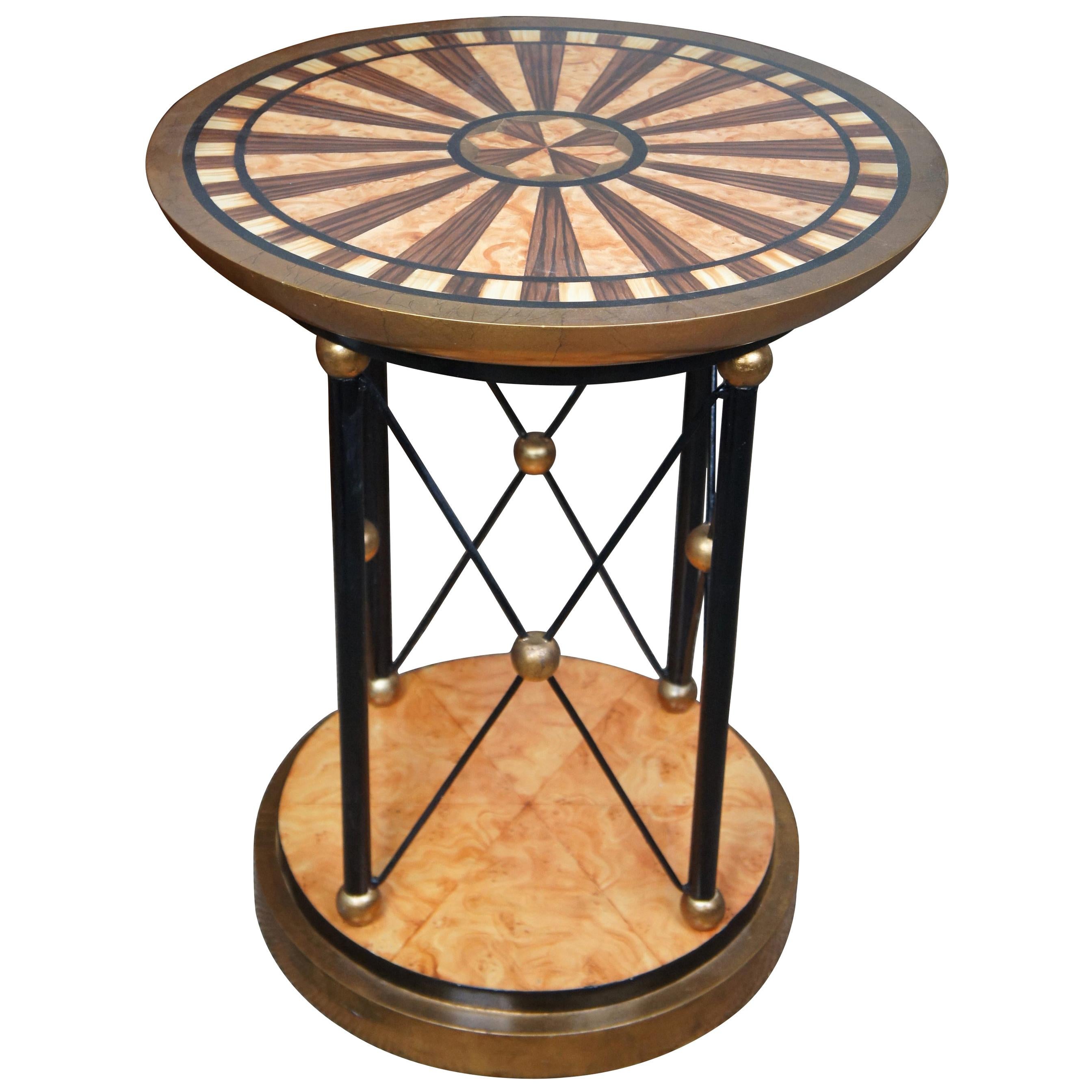 Neoclassical Biedermeier Style Hand Painted Pedestal Stand Side Table Dining