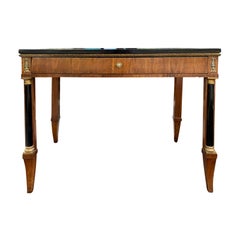 Neoclassical Biedermeier Table with Ebonized Top, circa 1840s