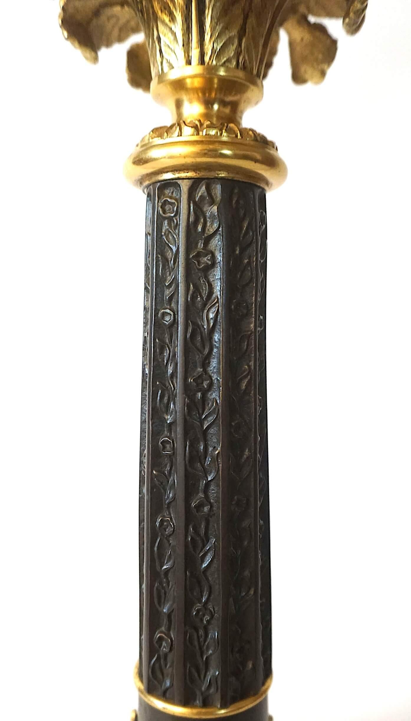 Neoclassical Black and Ormolu Bronze Sinumbra Base Table Lamp, circa 1835 For Sale 1