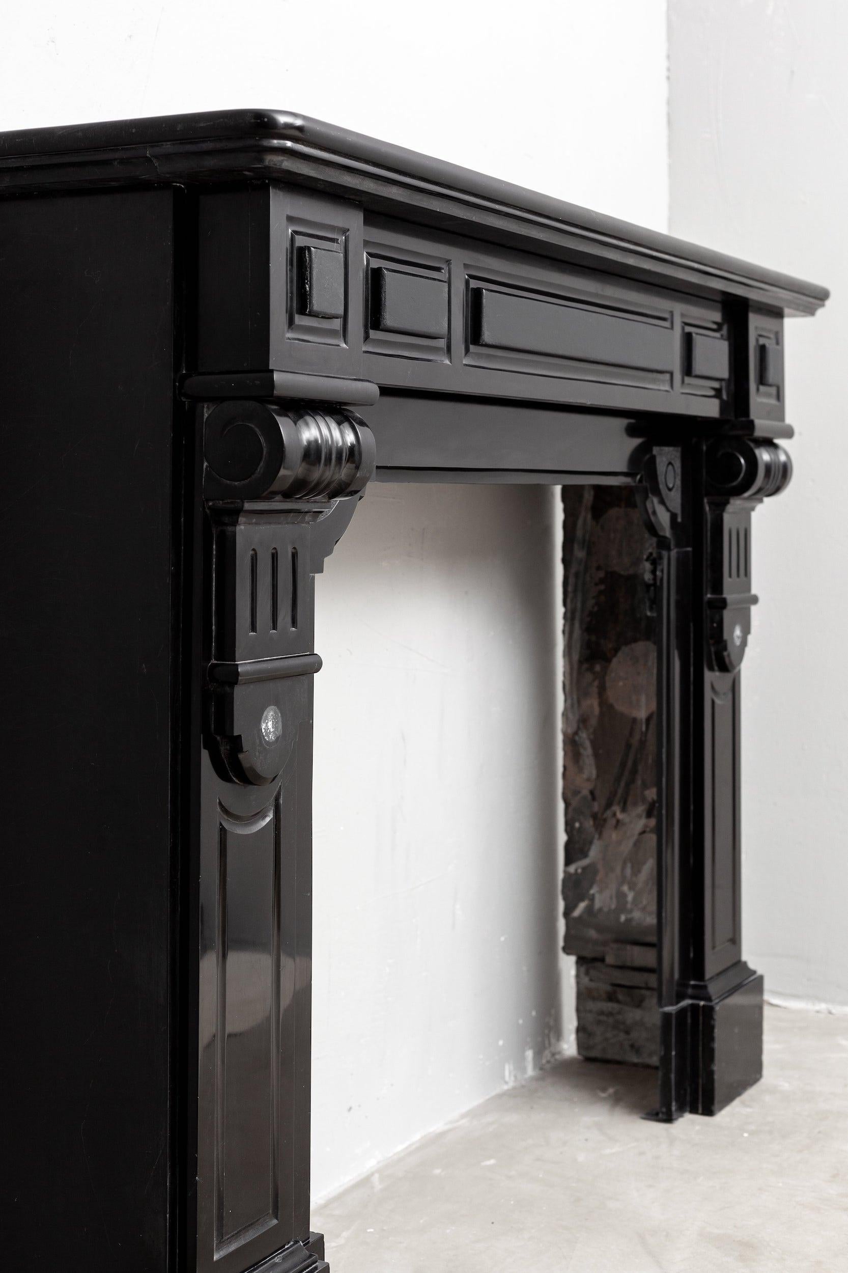 black antique fireplace