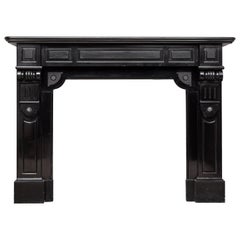 Neoclassical Black Noir de Mazy Antique Fireplace