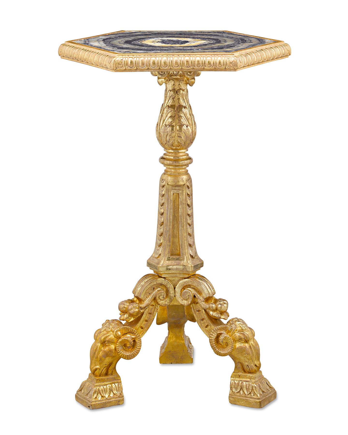 Neoclassical Blue John Table In Excellent Condition In New Orleans, LA