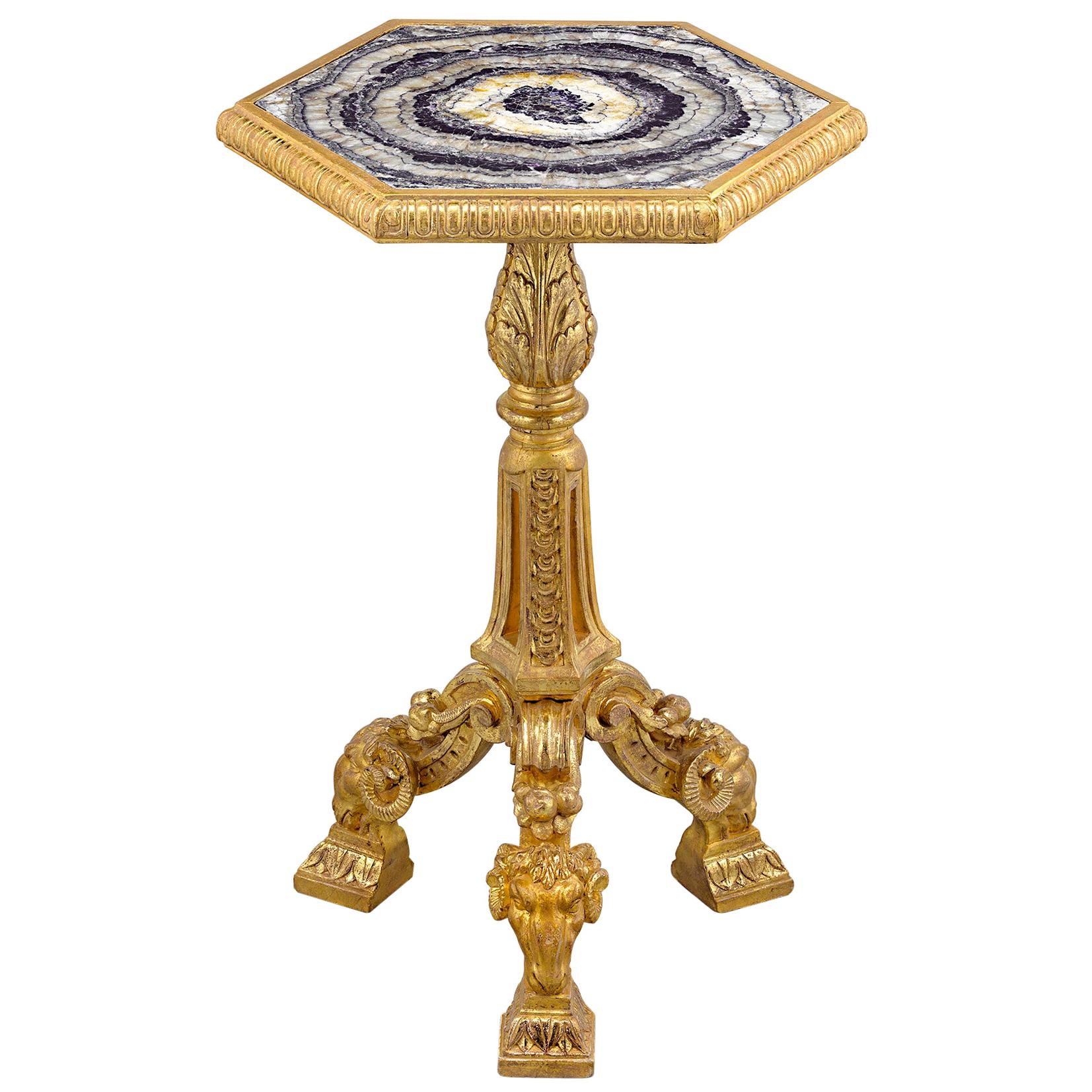 Neoclassical Blue John Table