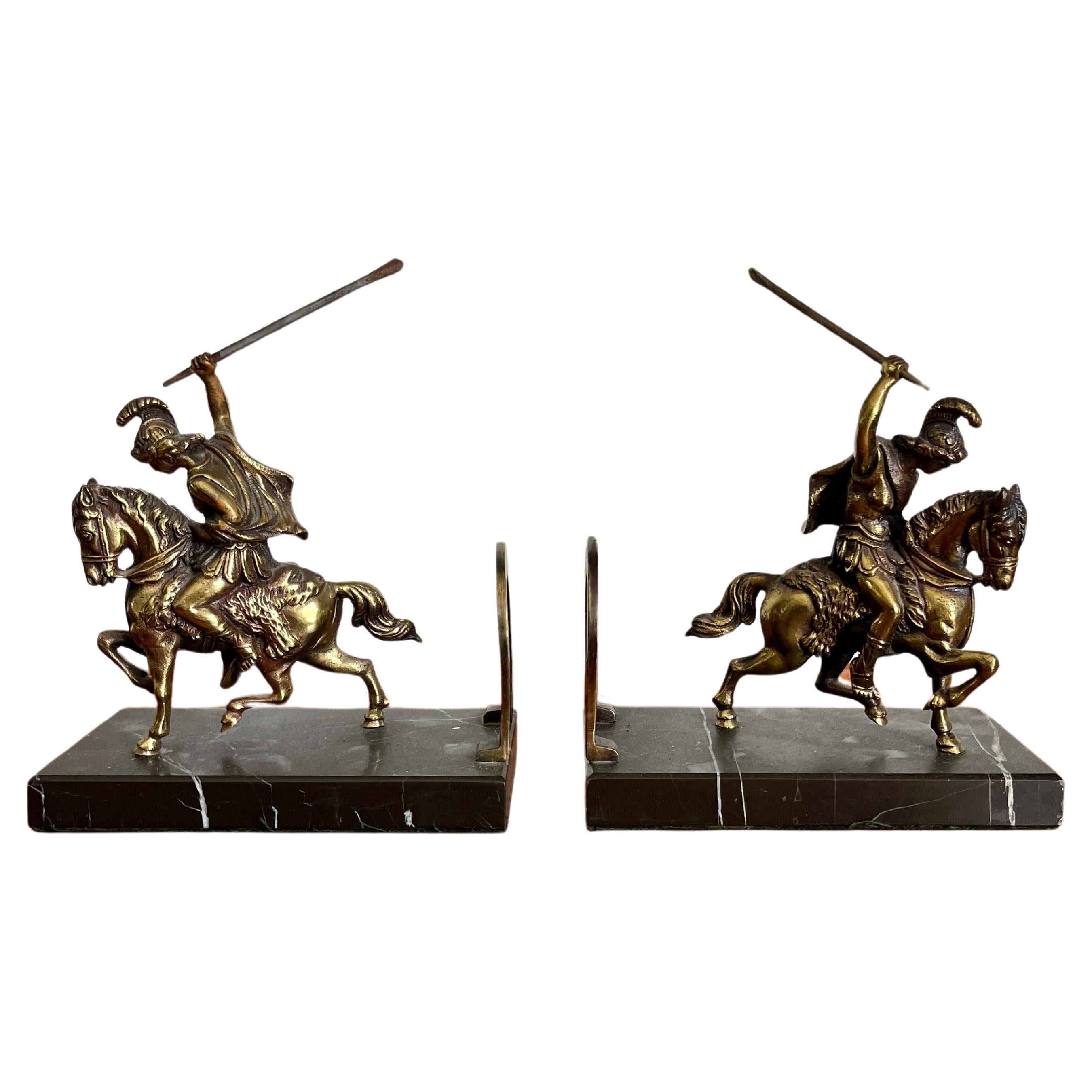 Neoclassical Bookends Roman Soldiers