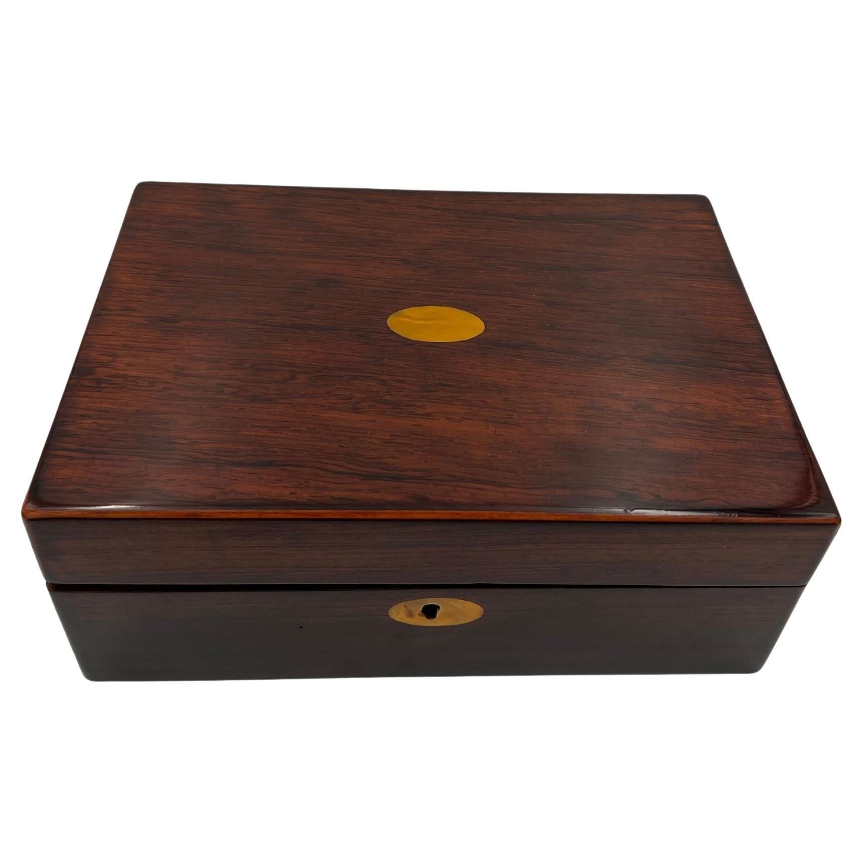 Neoclassical Box, Rosewood, Mother-of-Pearl, France, 19th Century For Sale