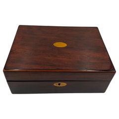 Antique Neoclassical Box, Rosewood, Mother-of-Pearl, France, 19th Century