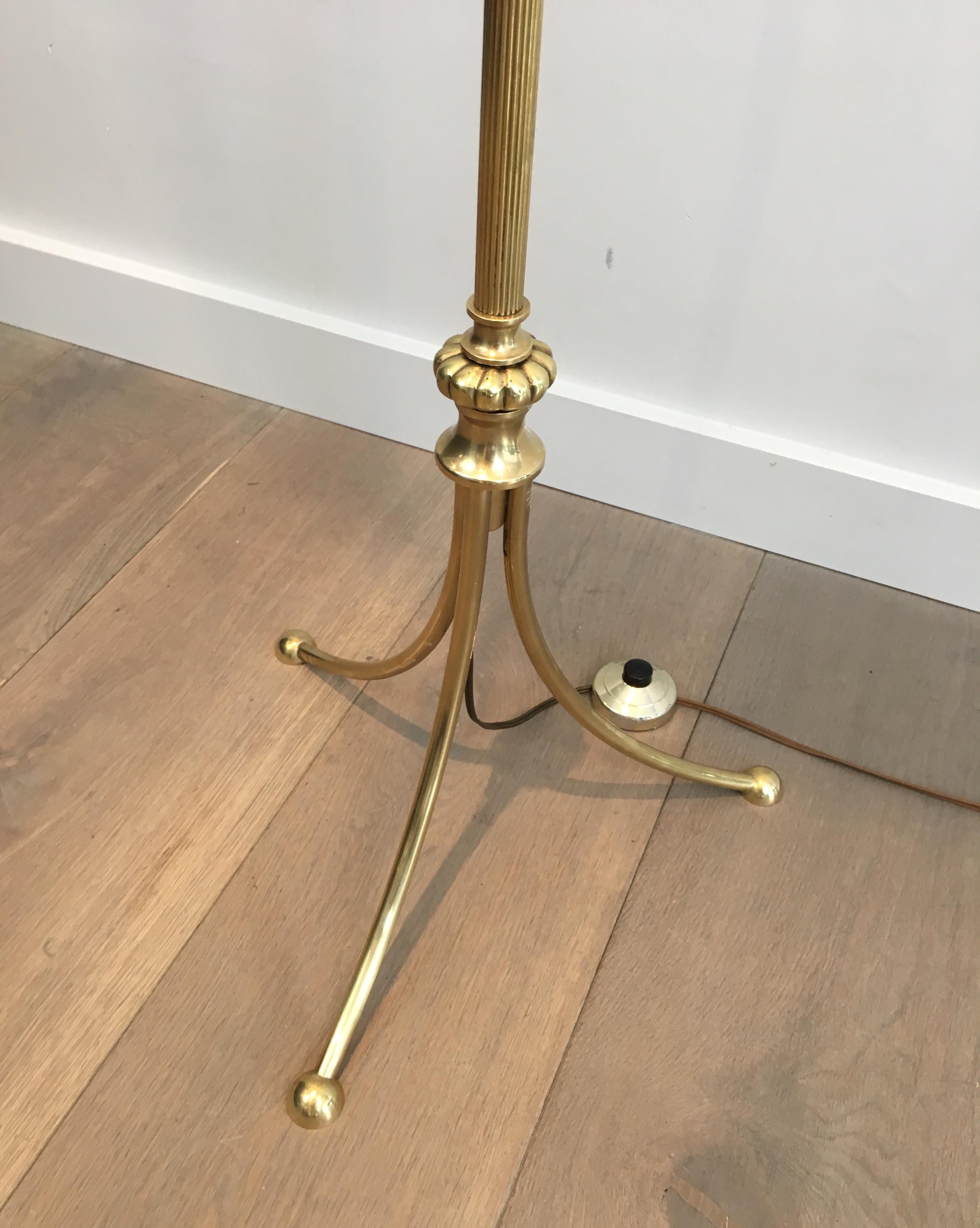 Neoclassical Brass Adjustable Floor Lamp with Swanheads 3