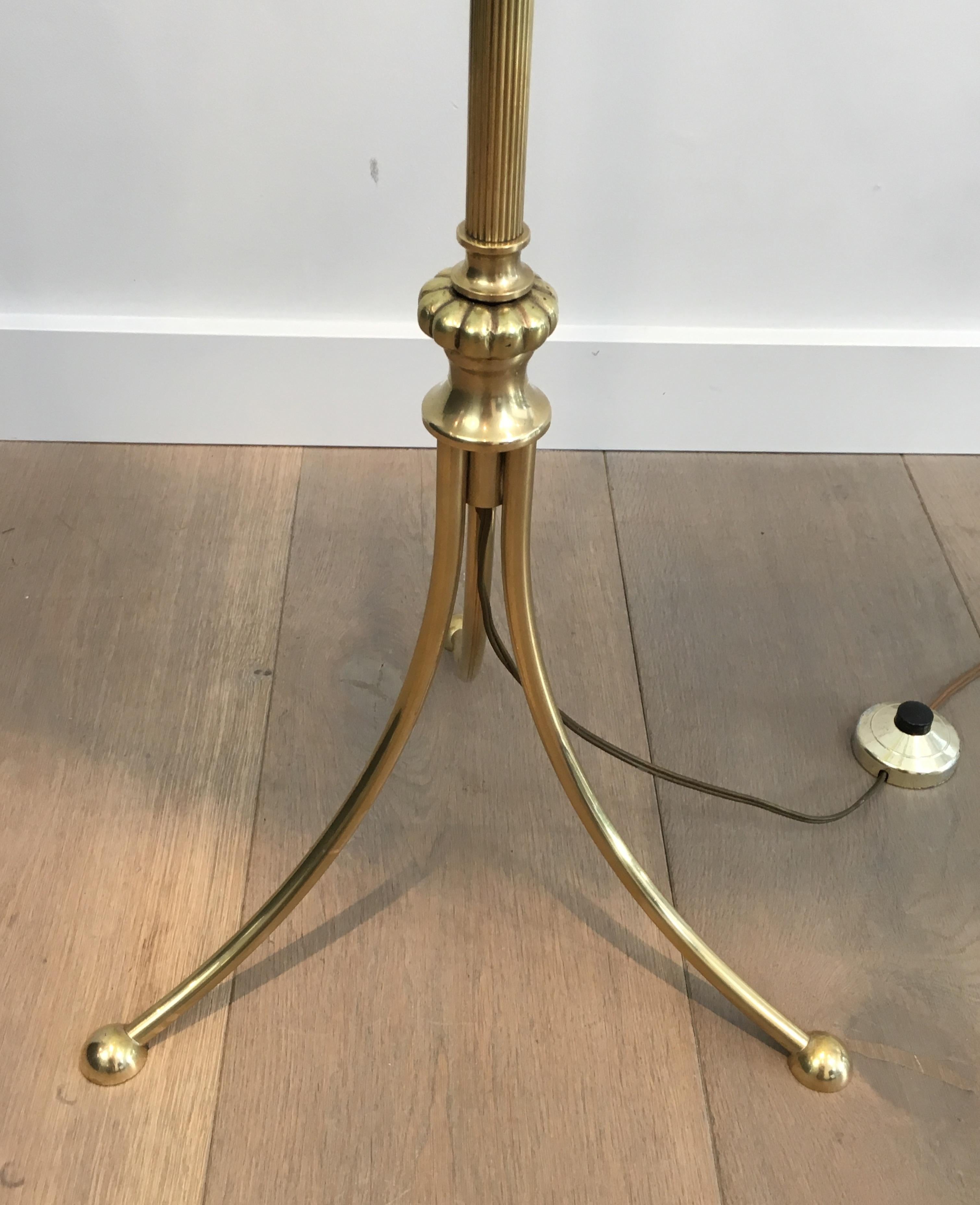 Neoclassical Brass Adjustable Floor Lamp with Swanheads 2