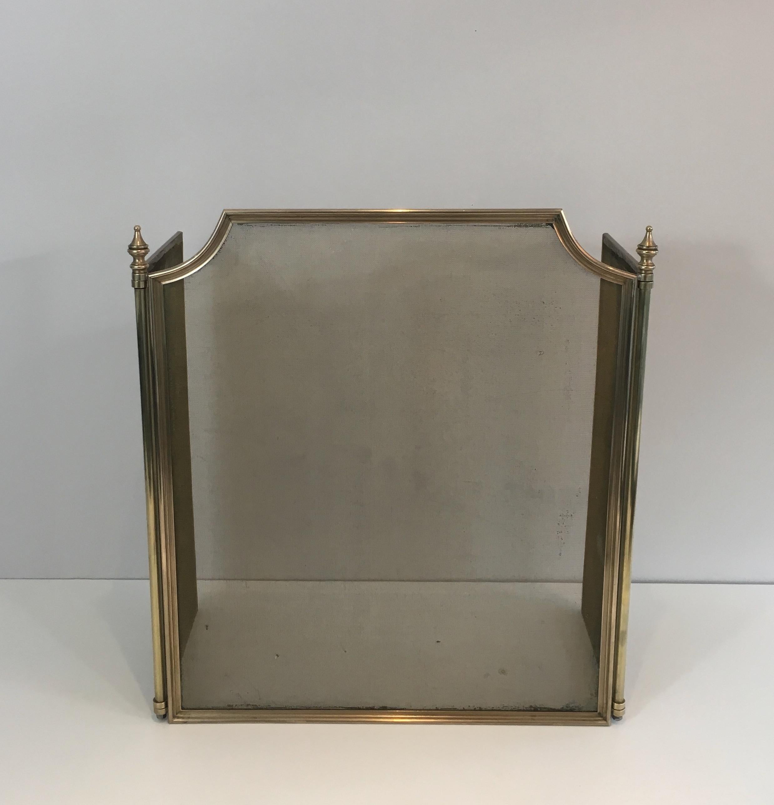 French Neoclassical Brass and Brass Grilling Fire Place Screen 'Grilling a little bit d