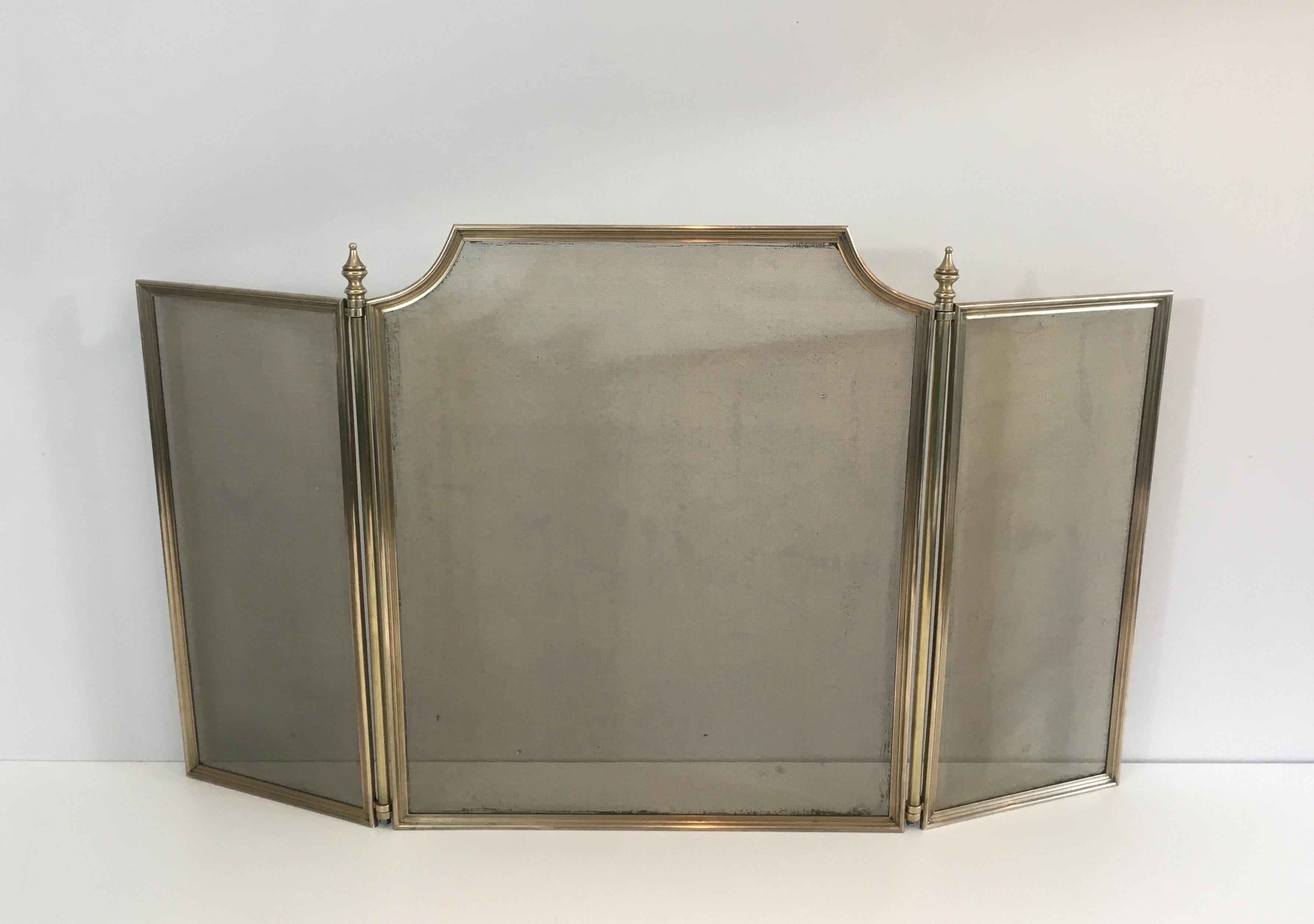 Neoclassical Brass and Brass Grilling Fire Place Screen 'Grilling a little bit d 4