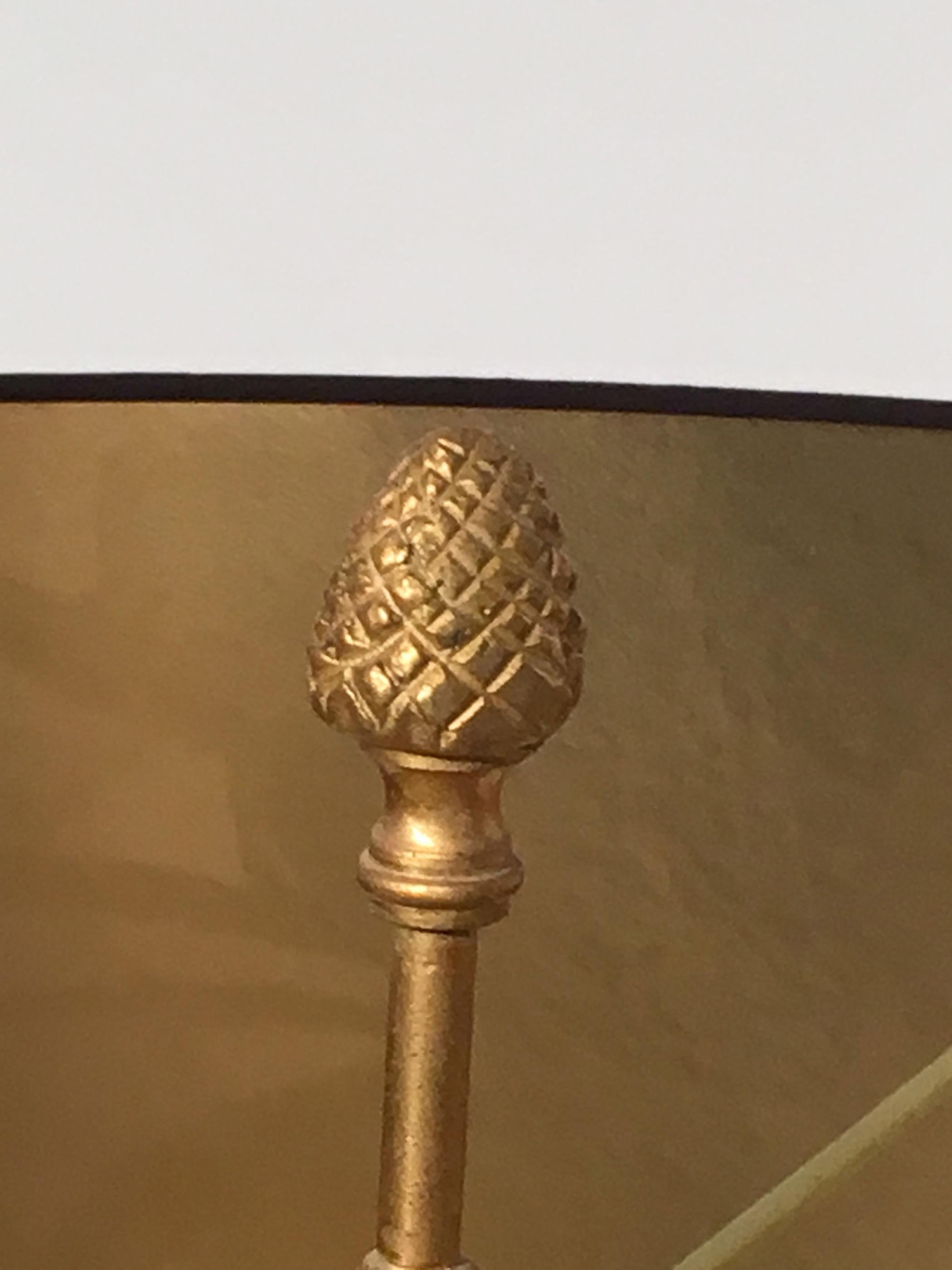 Neoclassical Brass and Gilt Metal Pineapple Floor Lamp, circa 1960 For Sale 11