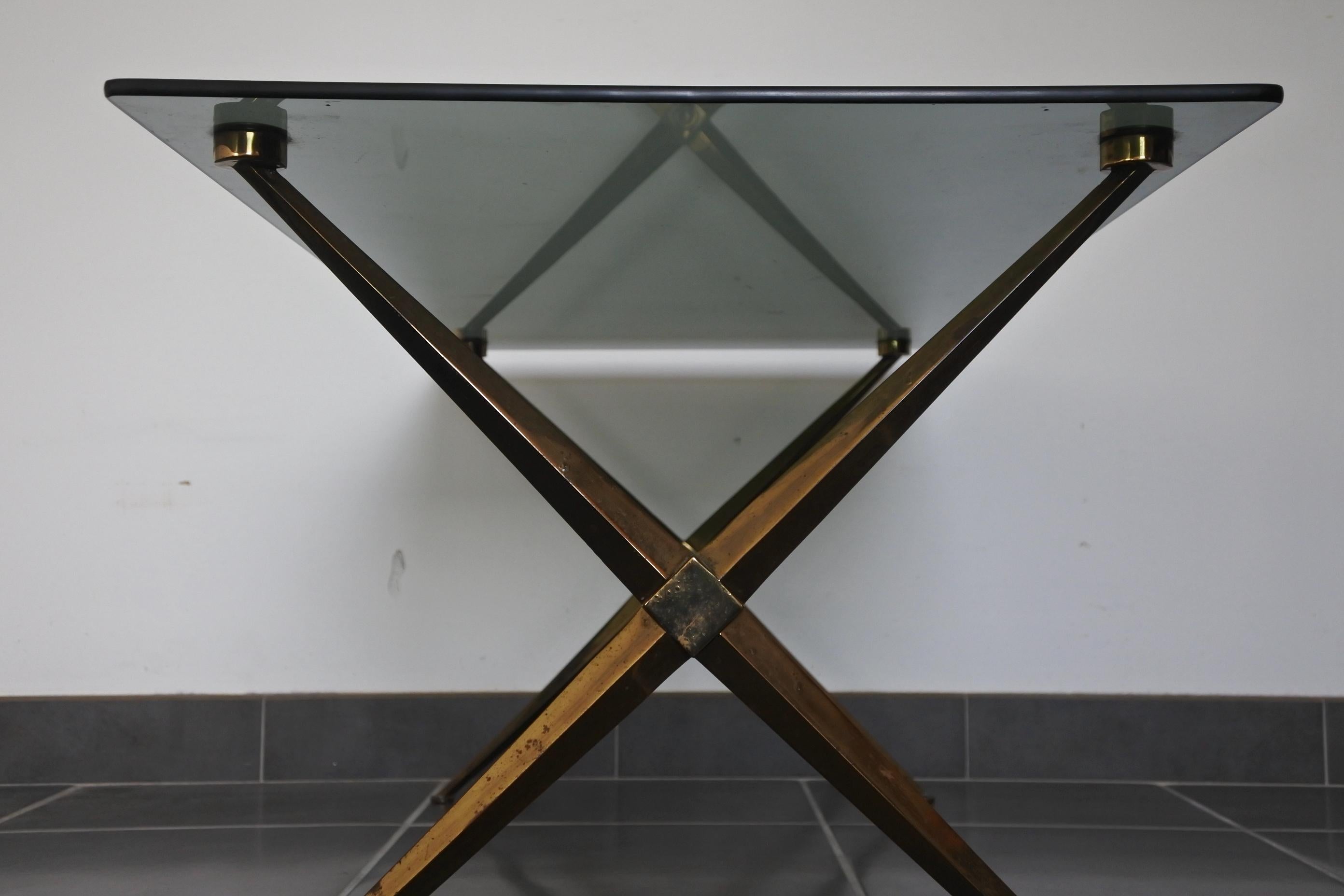 Neoclassical Brass and Glass Coffee Table, France, 1950s 5