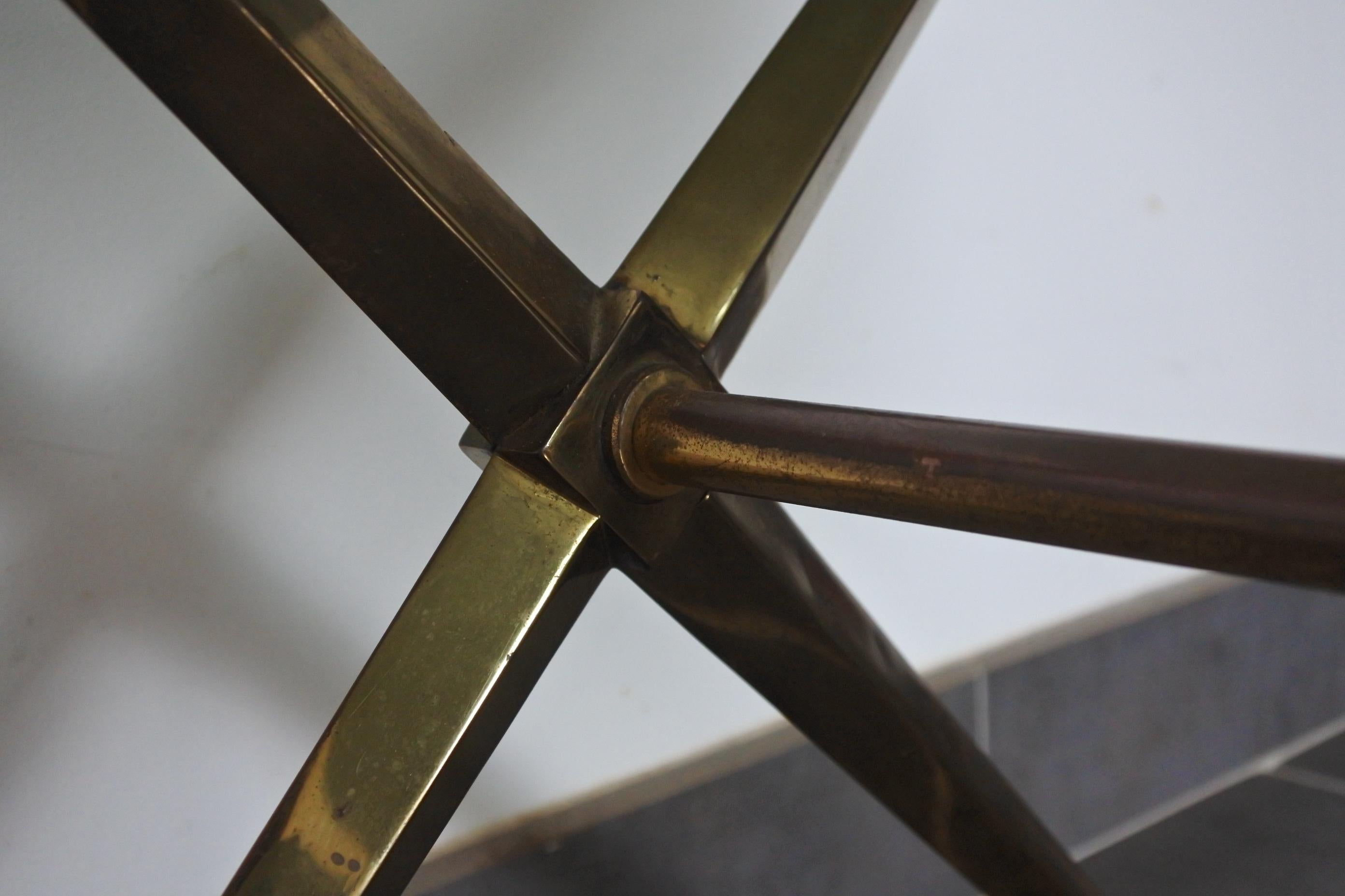 Neoclassical Brass and Glass Coffee Table, France, 1950s 3