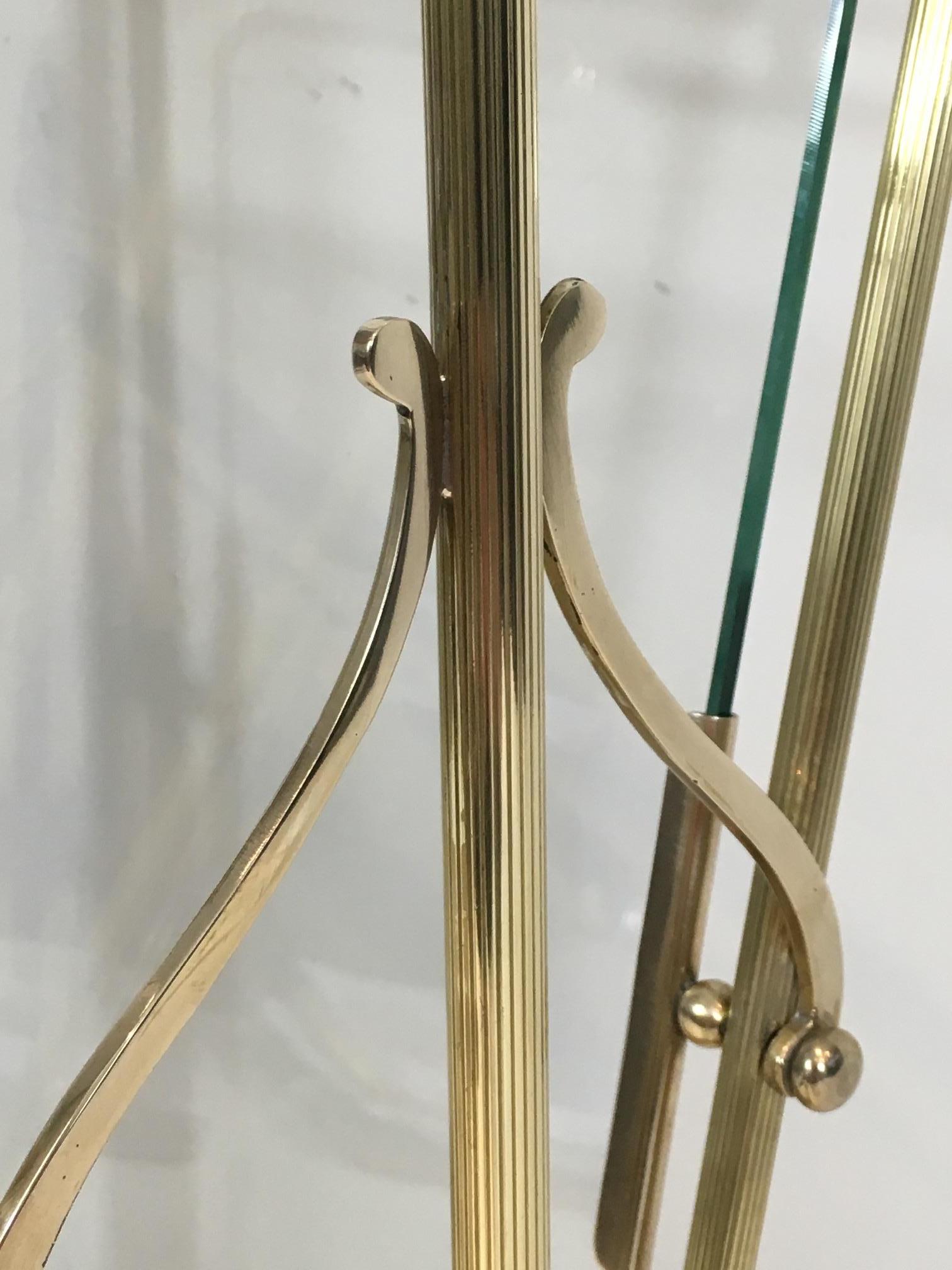 Neoclassical Brass and Glass Magazine Rack For Sale 6