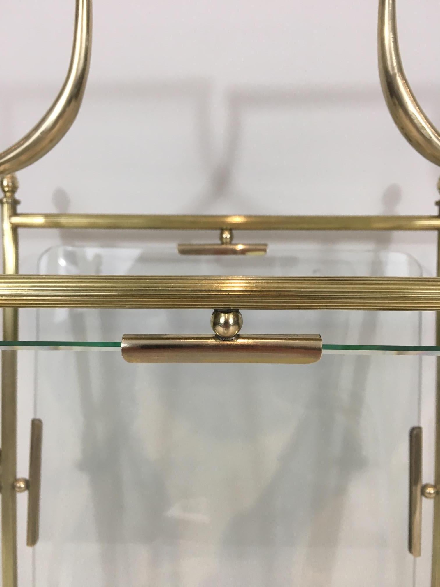 Neoclassical Brass and Glass Magazine Rack For Sale 4