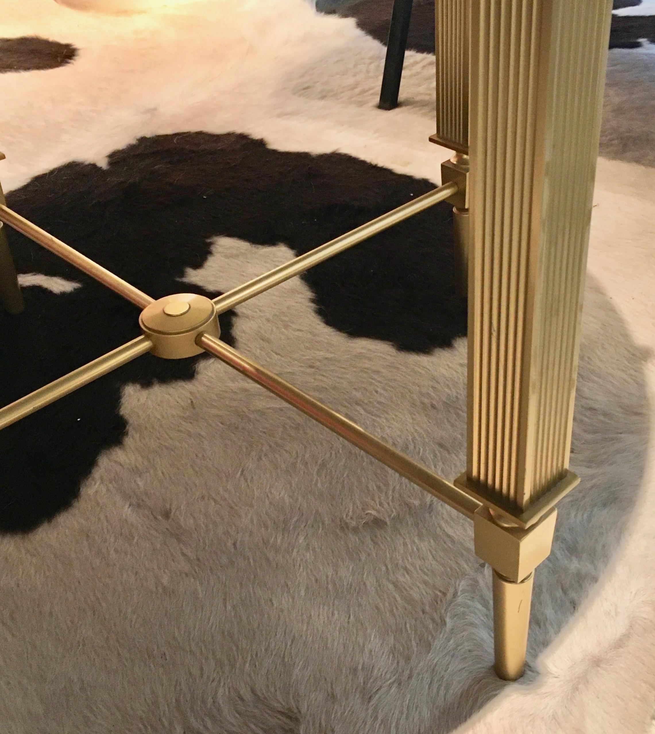 Neoclassical Brass and Marble Coffee Table by Maxime Old, France 1955 In Good Condition In Brussels, BE