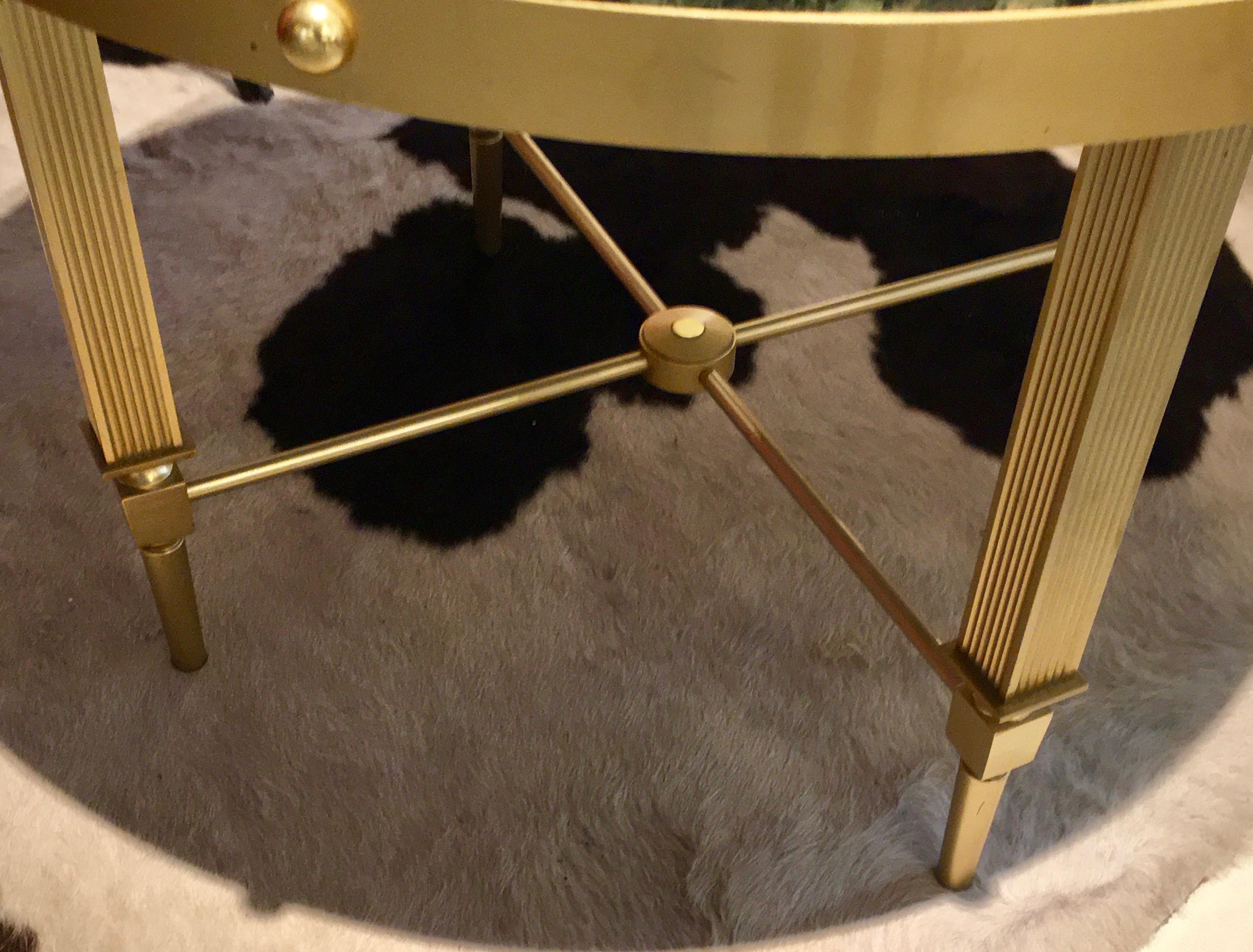 Neoclassical Brass and Marble Coffee Table by Maxime Old, France 1955 1
