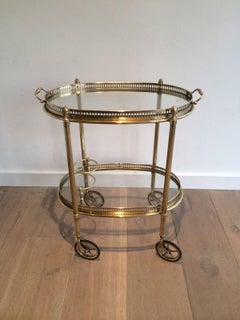 Neoclassical Brass Bar Cart by Maison Bagués