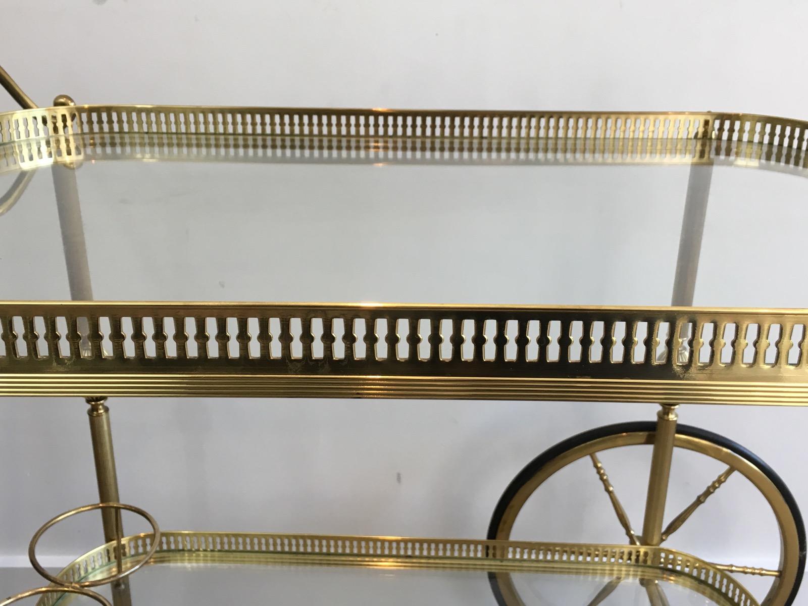 Neoclassical Brass Bar Cart French, circa 1940 1