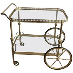 Neoclassical Brass Bar Cart French, circa 1940