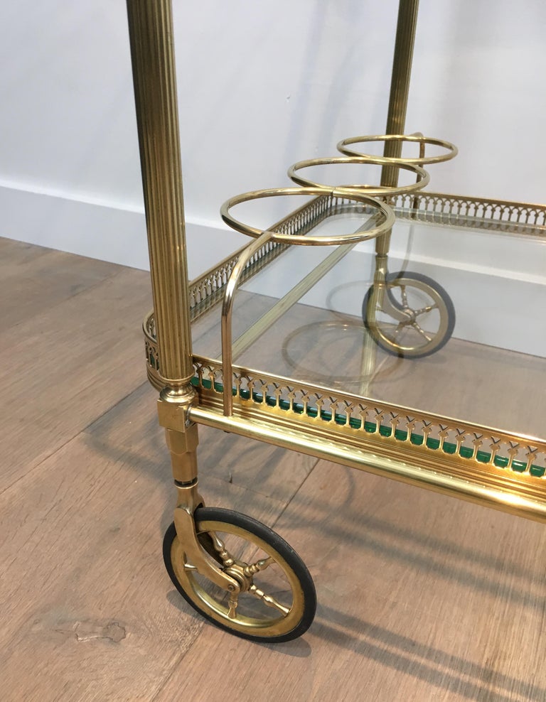 Neoclassical Brass Bar Cart with Large Wheels, French, circa 1940 at ...