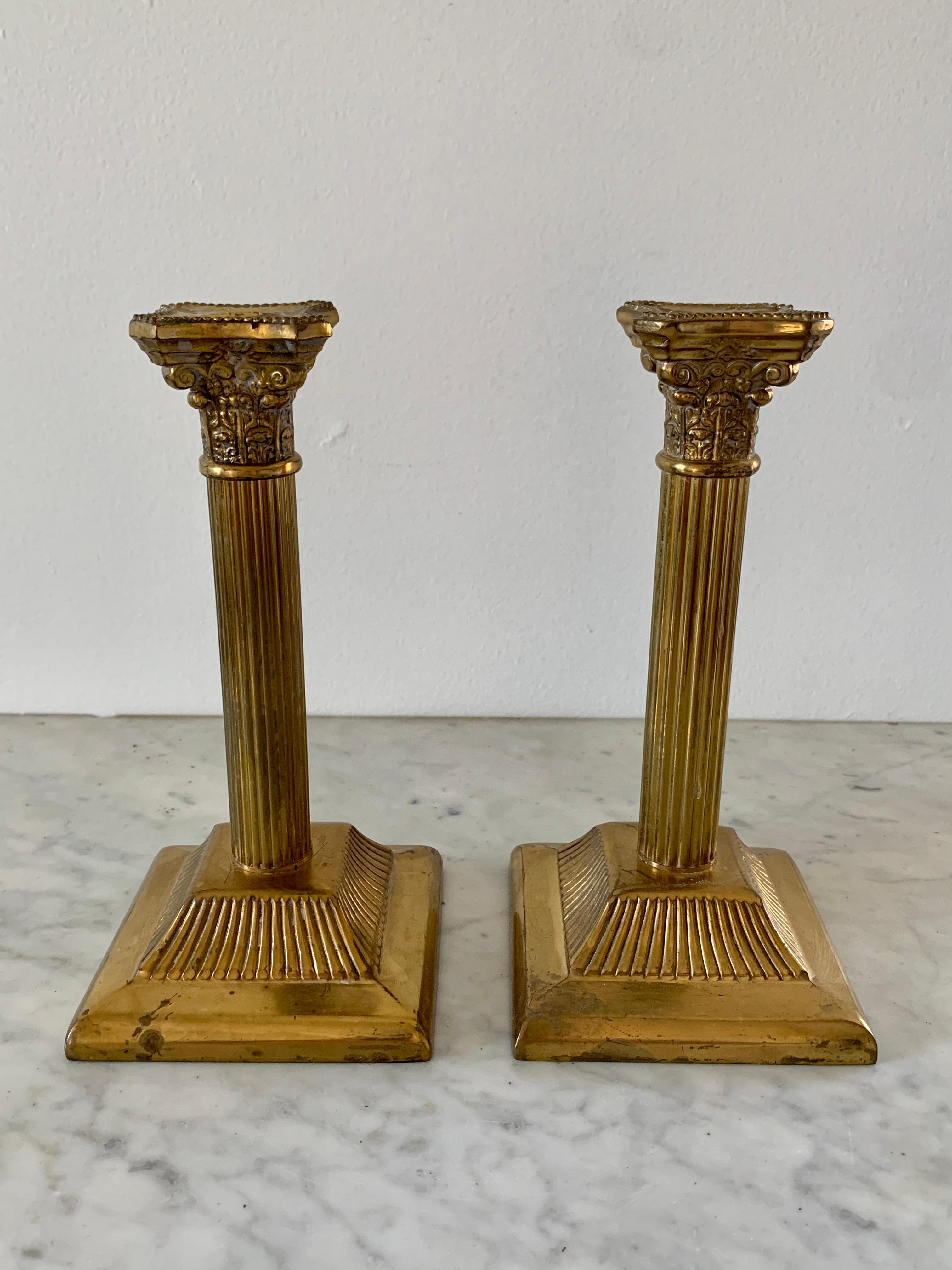 greek column candle holders