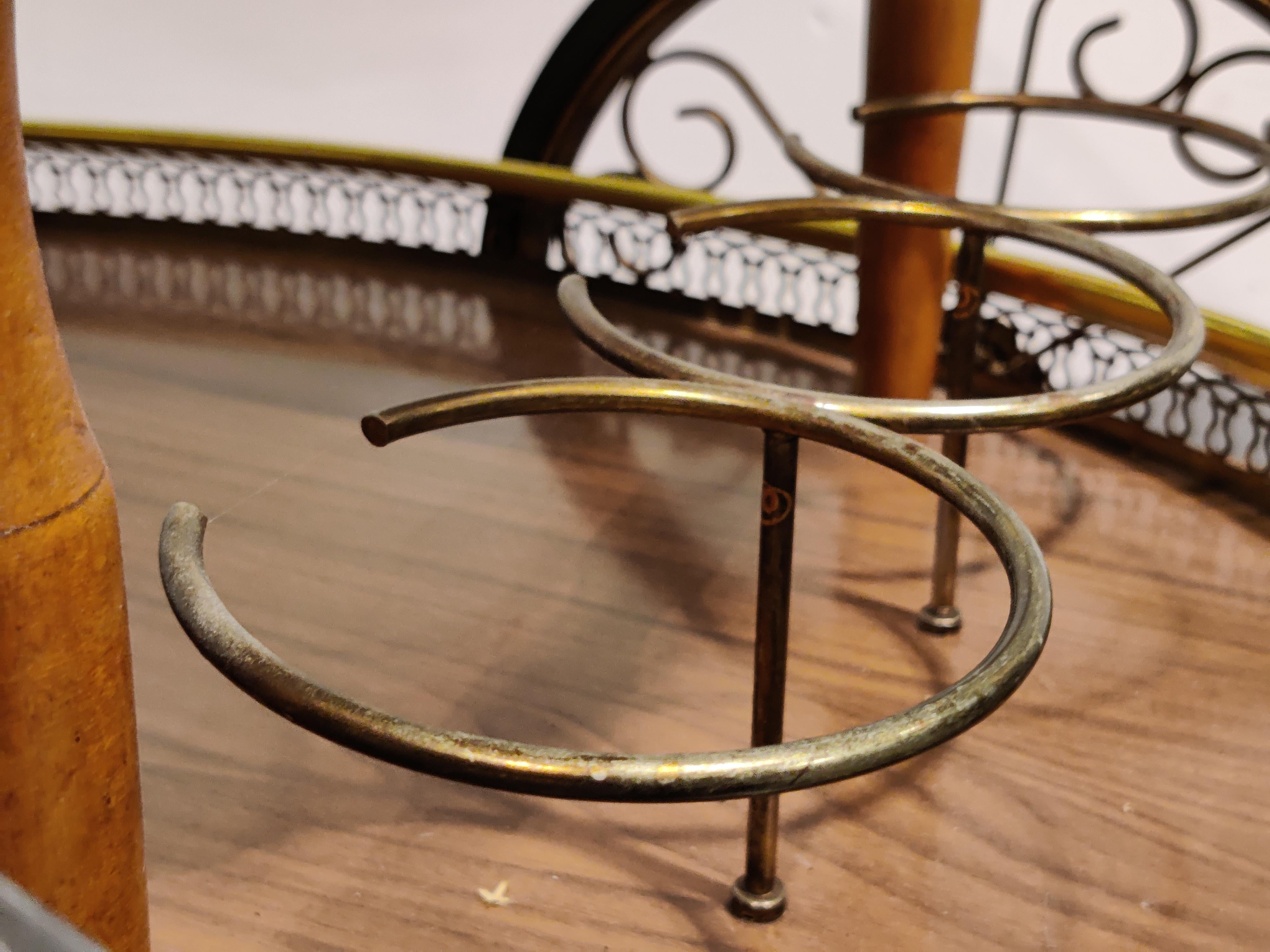 Neoclassical Brass Drinks Trolley, 1960s 1