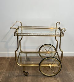Neoklassizistischer Getränkewagen aus Messing von Maison Jansen, CIRCA 1940