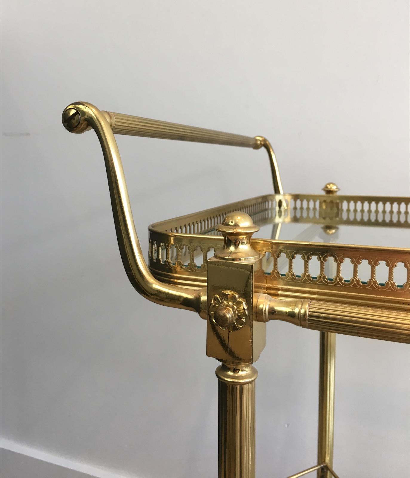 Neoclassical Brass Drinks Trolley, French, circa 1970 9