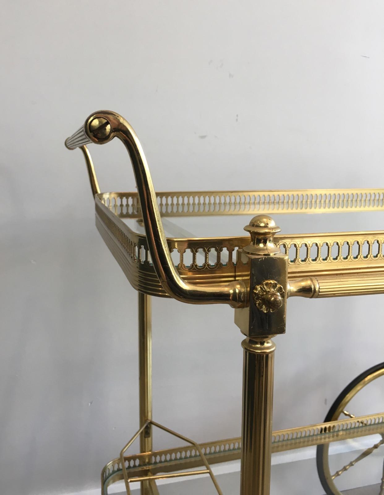 Neoclassical Brass Drinks Trolley, French, circa 1970 10